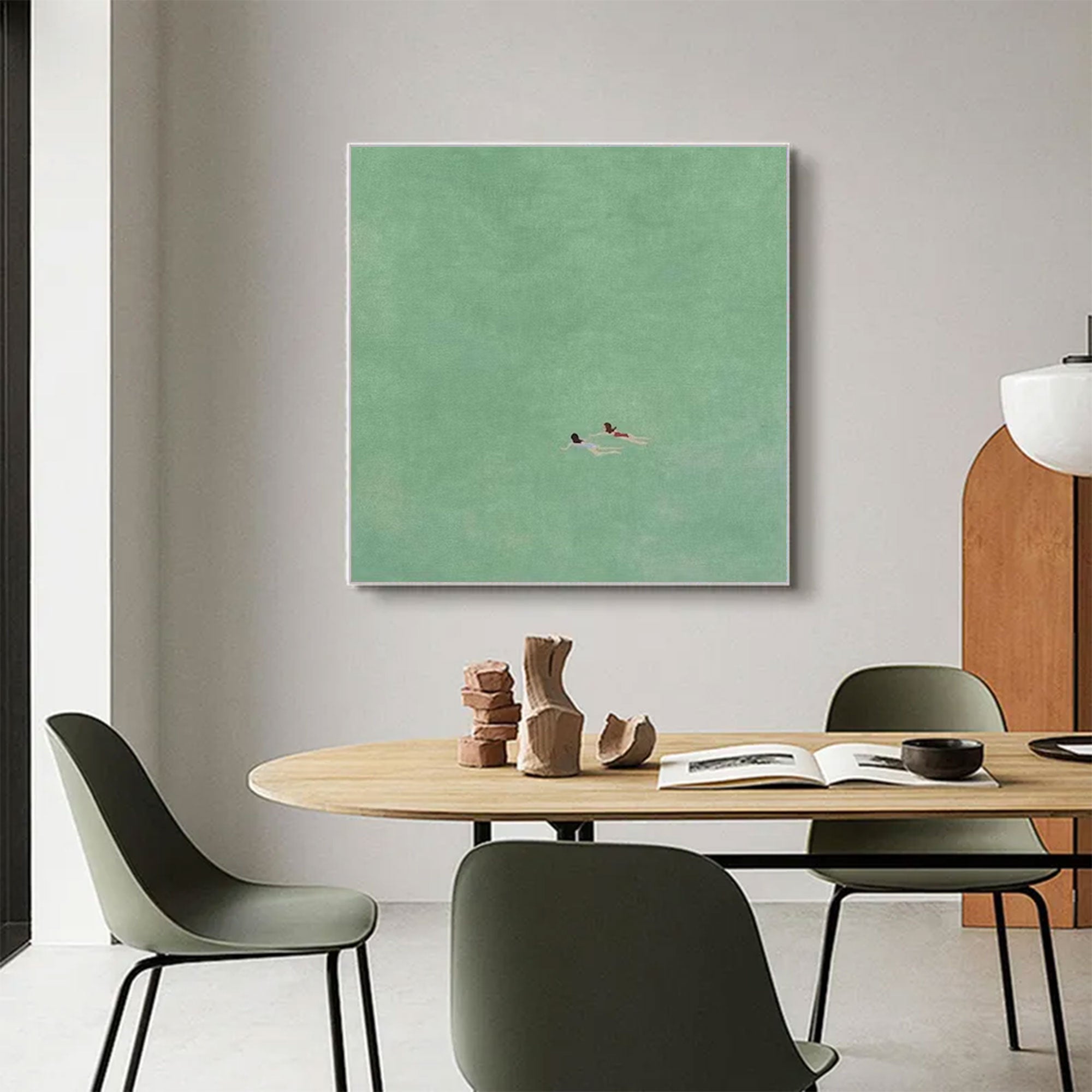 Large Abstract Mint Green Decor | MuroArt #WGA 029