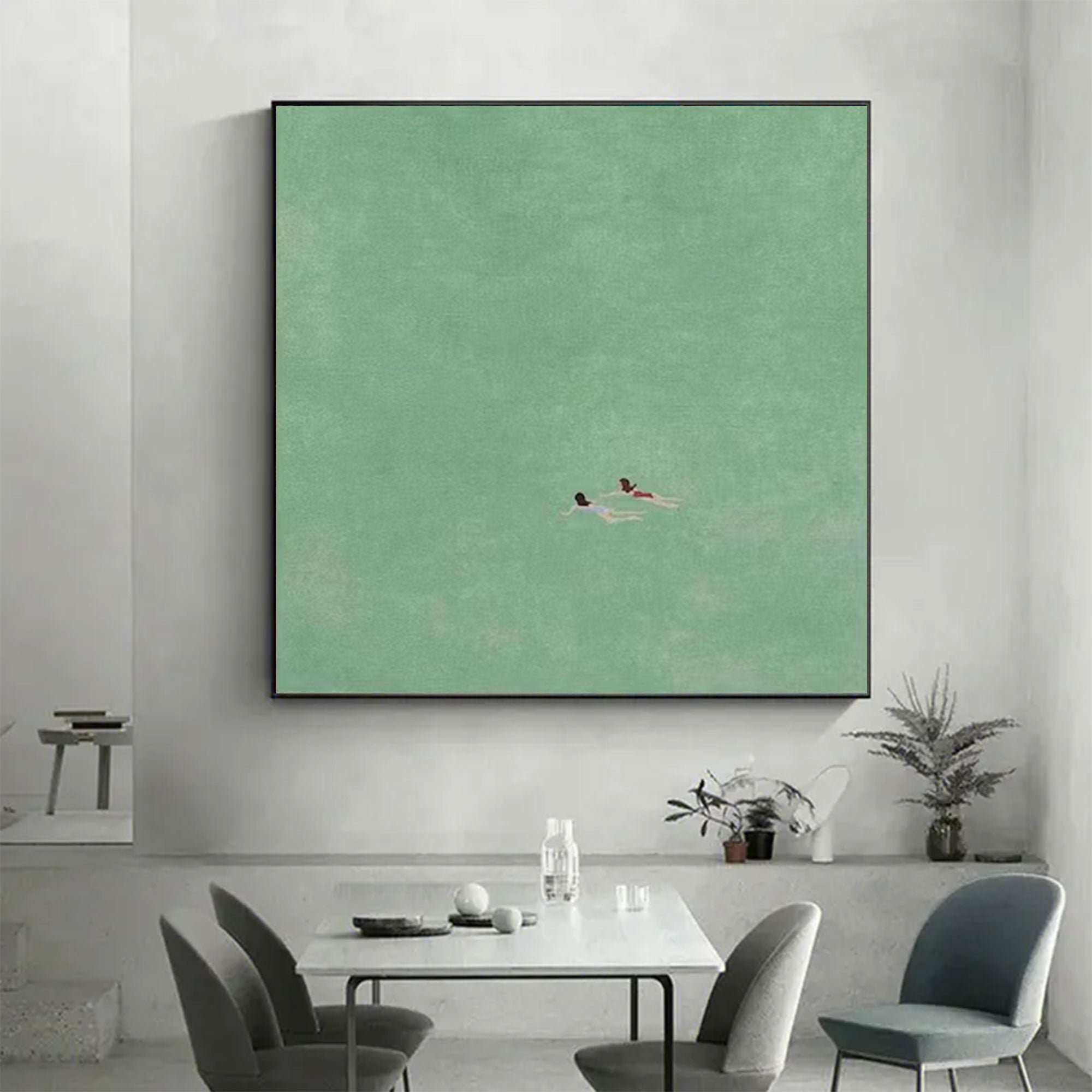 Large Abstract Mint Green Decor | MuroArt #WGA 029