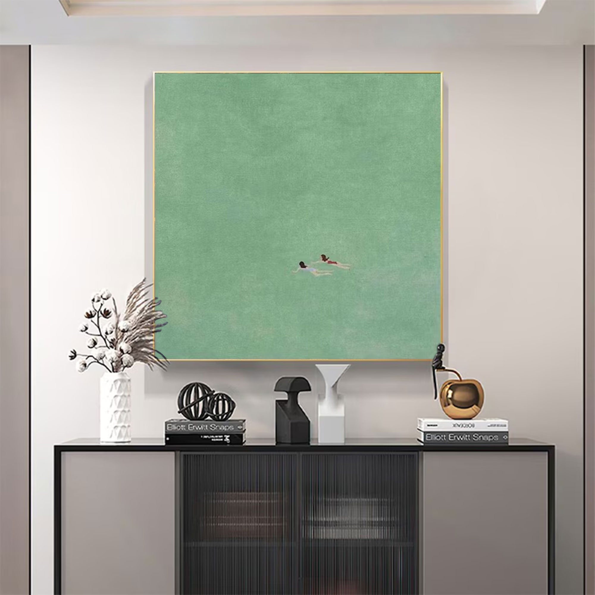 Large Abstract Mint Green Decor | MuroArt #WGA 029