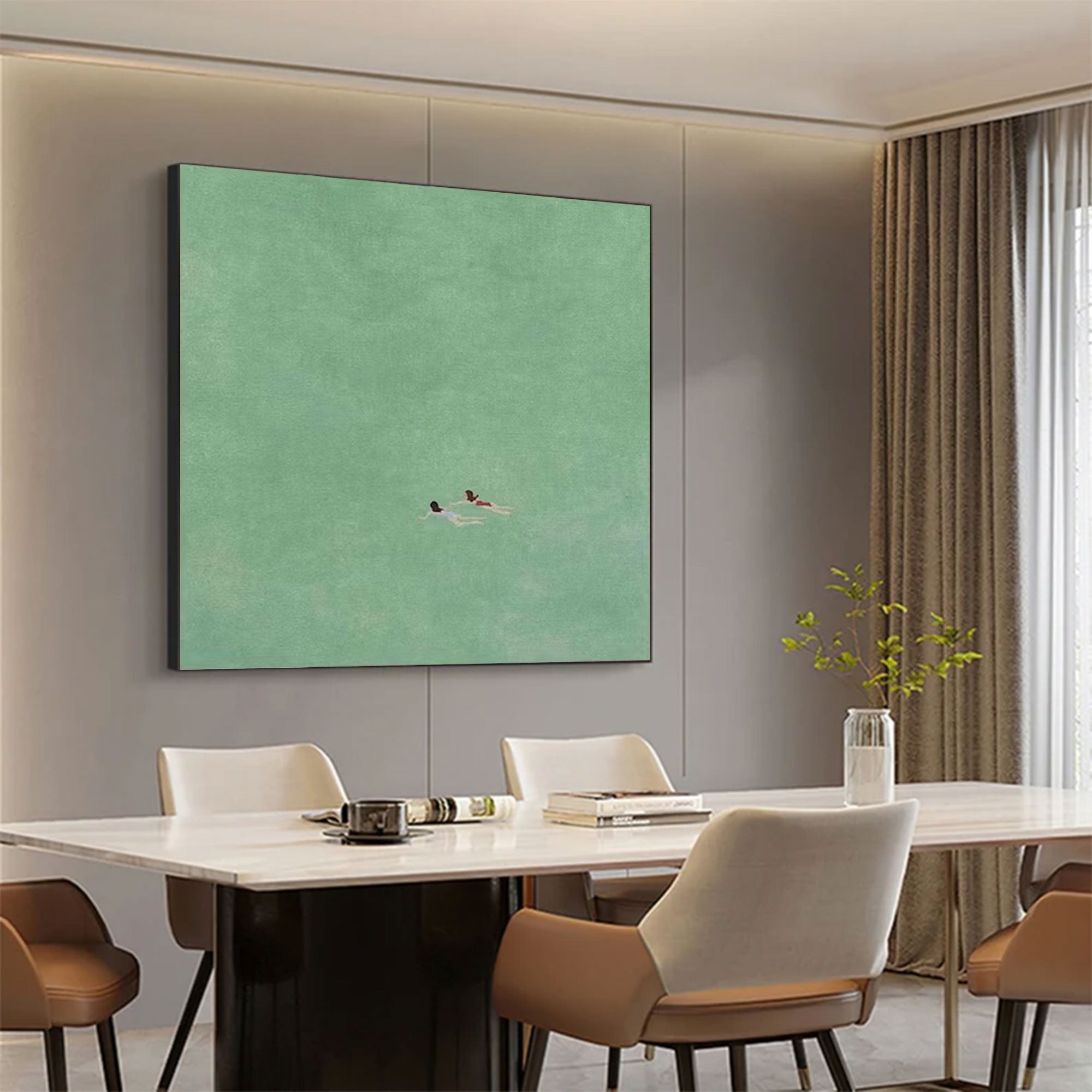 Large Abstract Mint Green Decor | MuroArt #WGA 029