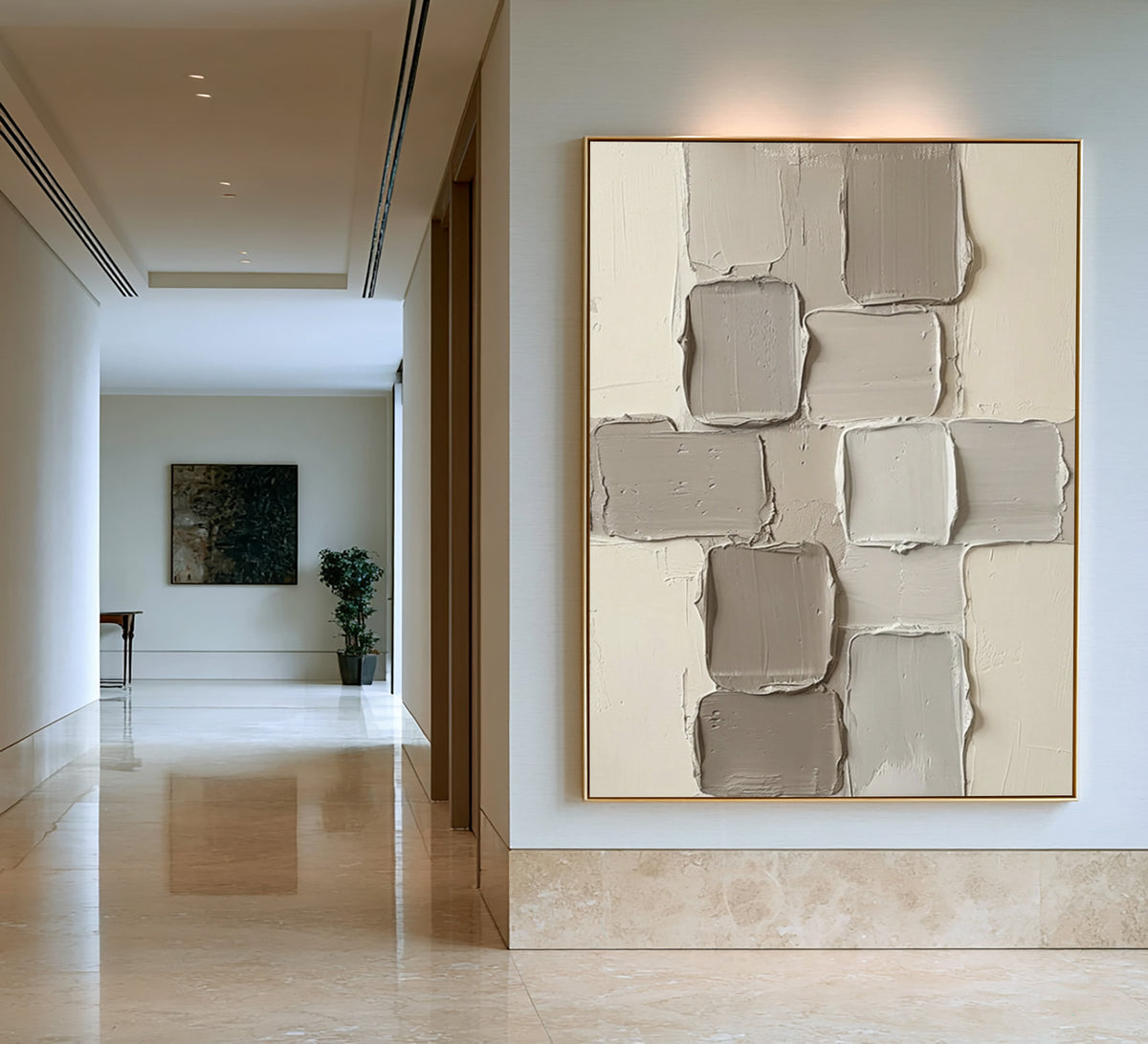 Layers Of Quietly Gathered Forms Large Neutral Abstract Wall Art Textured Sculptural Relief Painting