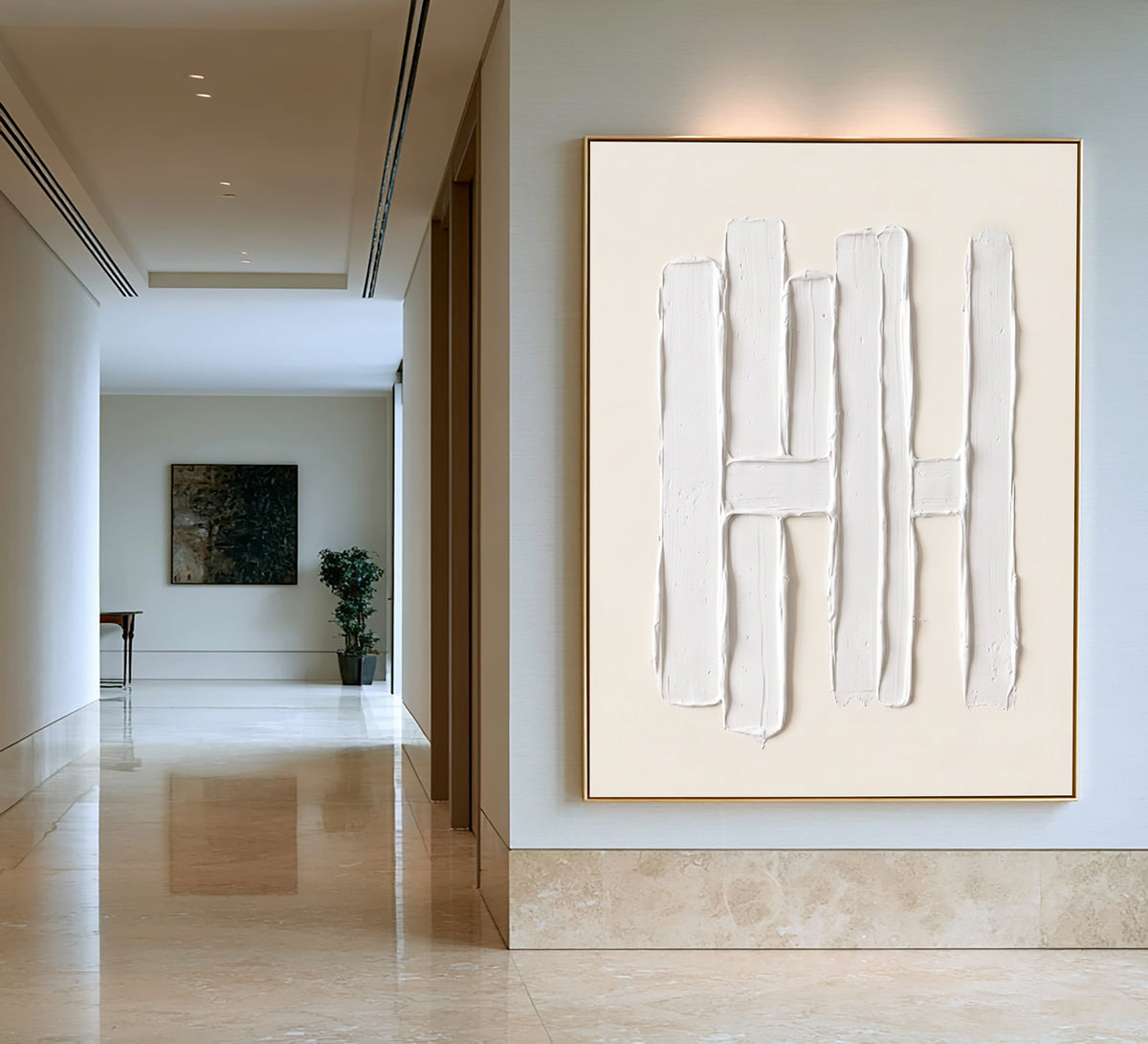 Columns Of Light Large White Abstract Wall Art Textured Sculptural Relief Contemporary Minimalist Artwork