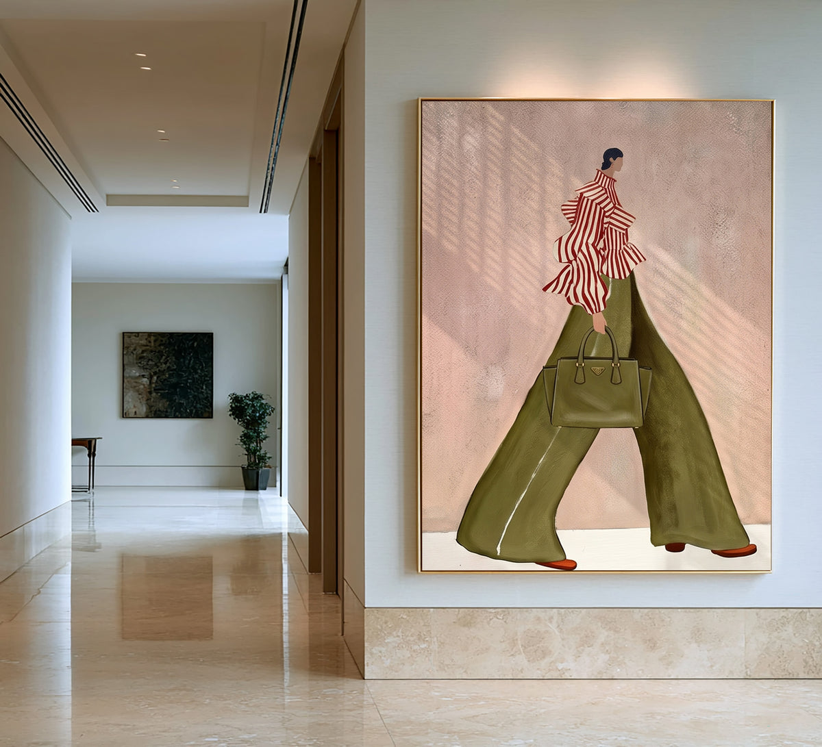 Modern Fashion Woman Painting Stylish Figurative Wall Art