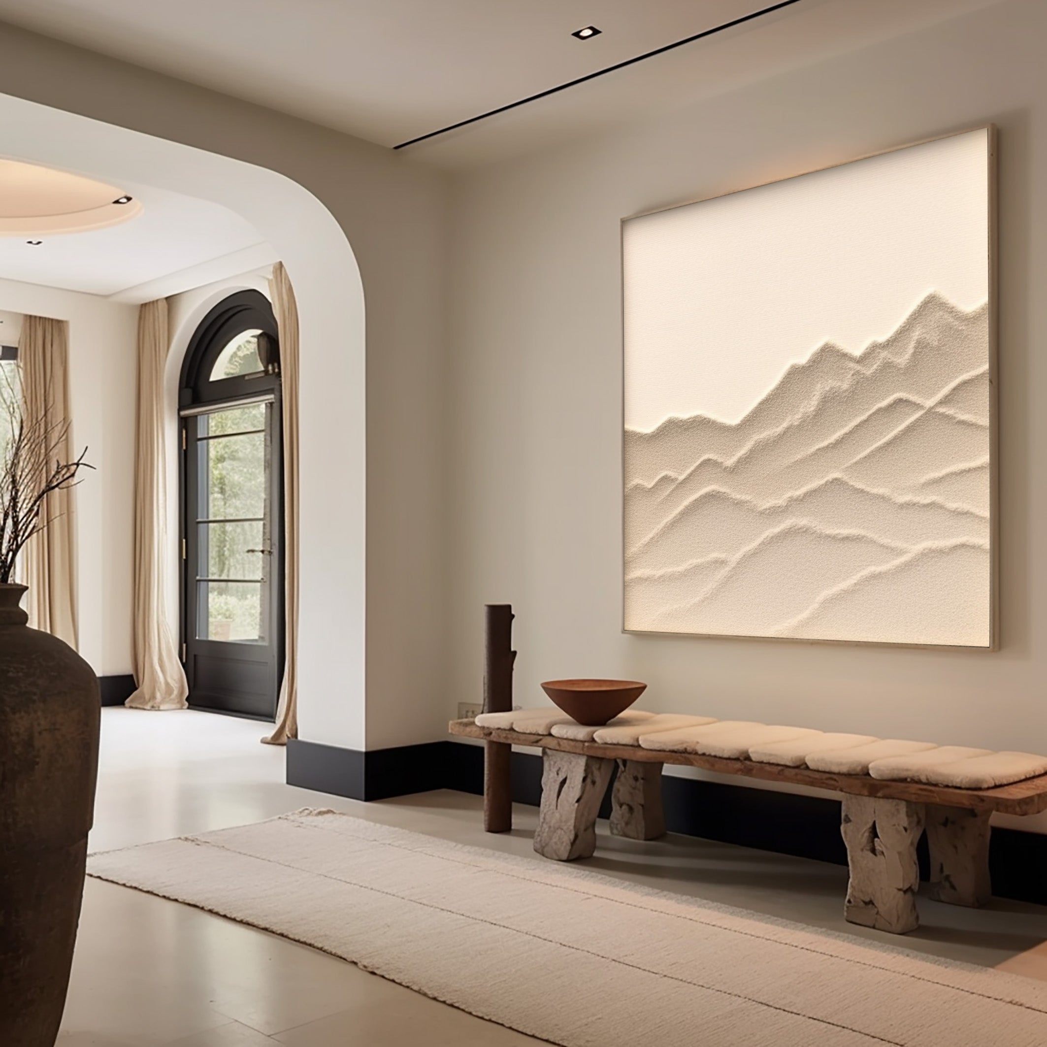 Minimalist Mountain Wall Art, Soft Textured Landscape #BGA 248