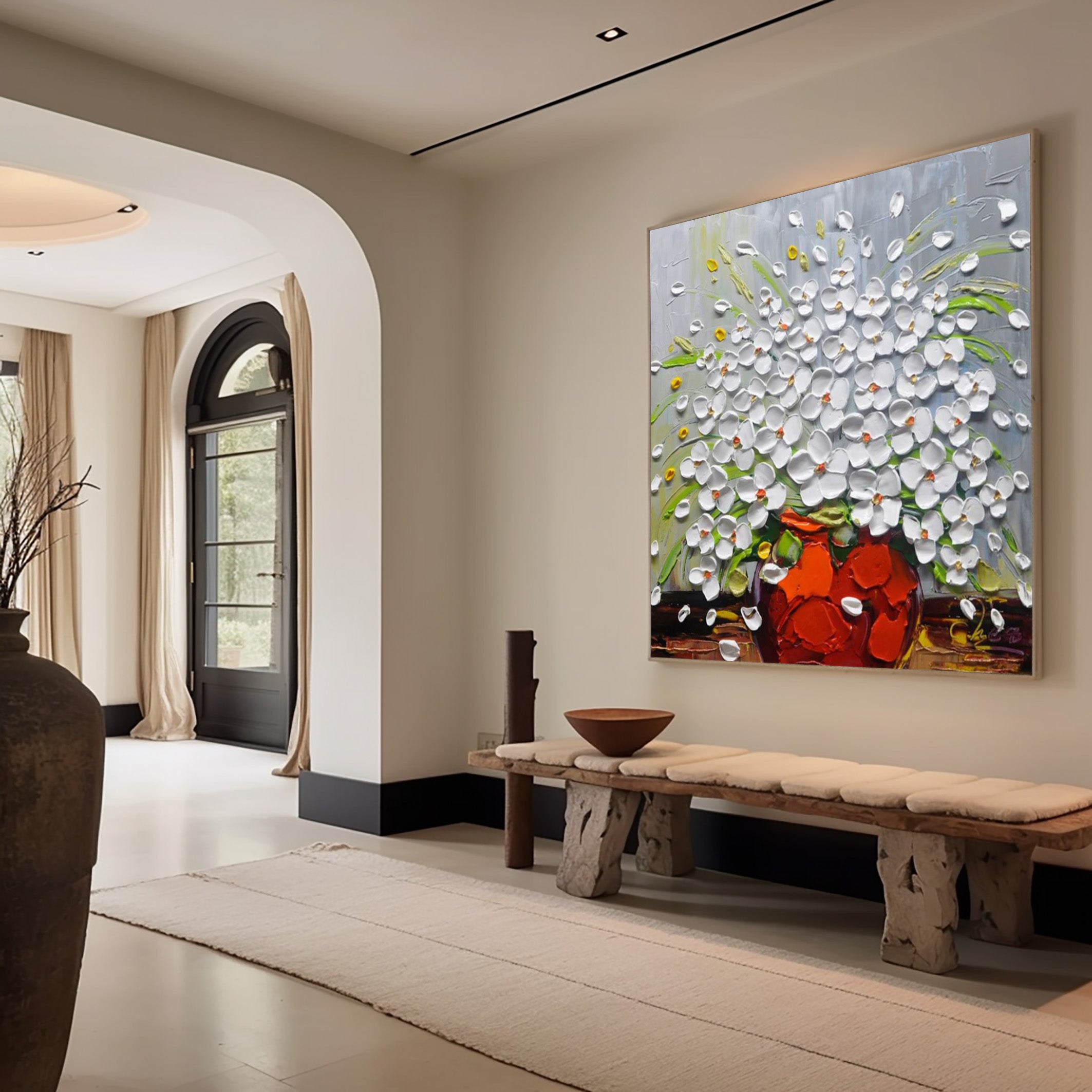 Sculpted Florals: Bold Impasto Flowers, Richly Textured Art #BGA 229