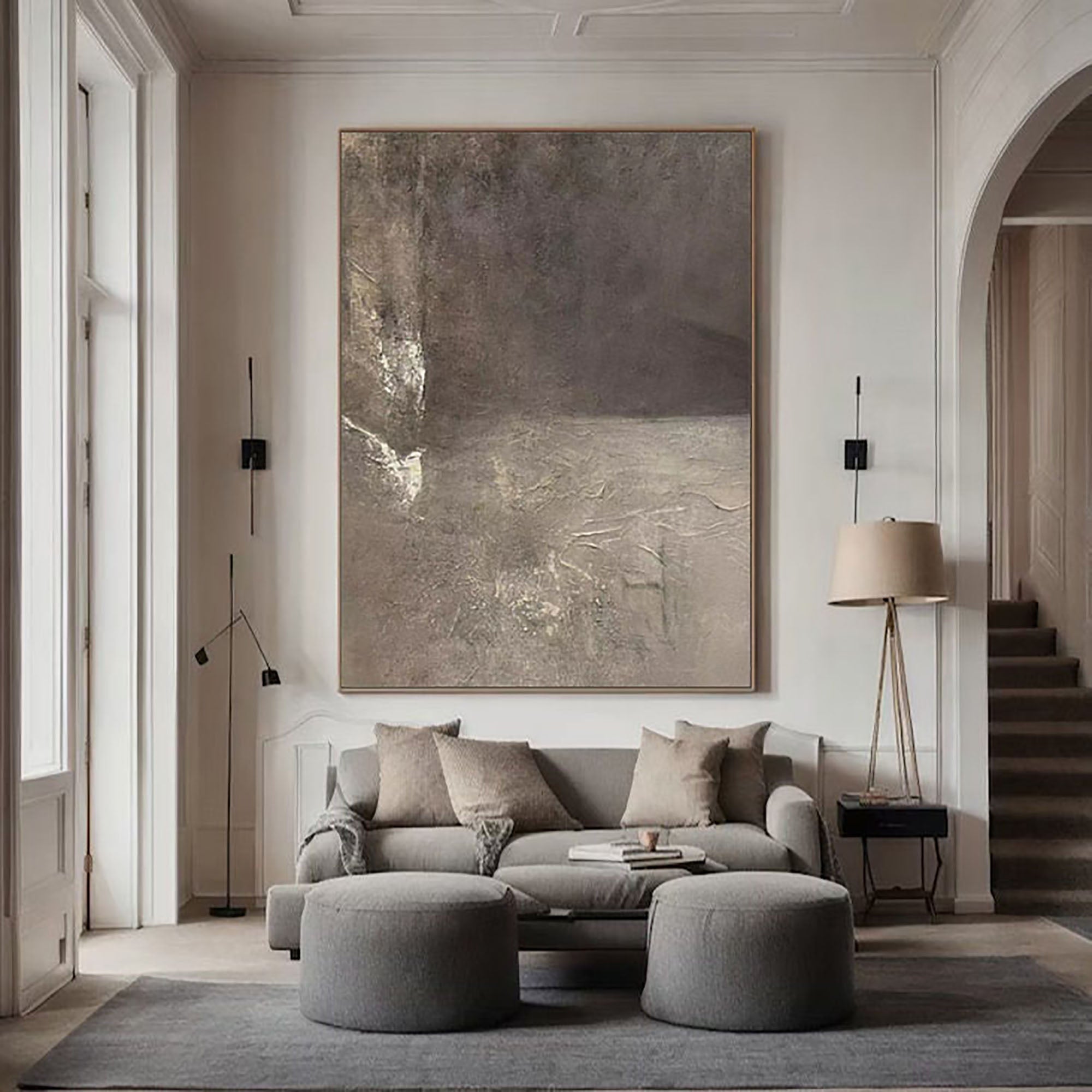 Beige & Brown Abstract Painting #BBA 064