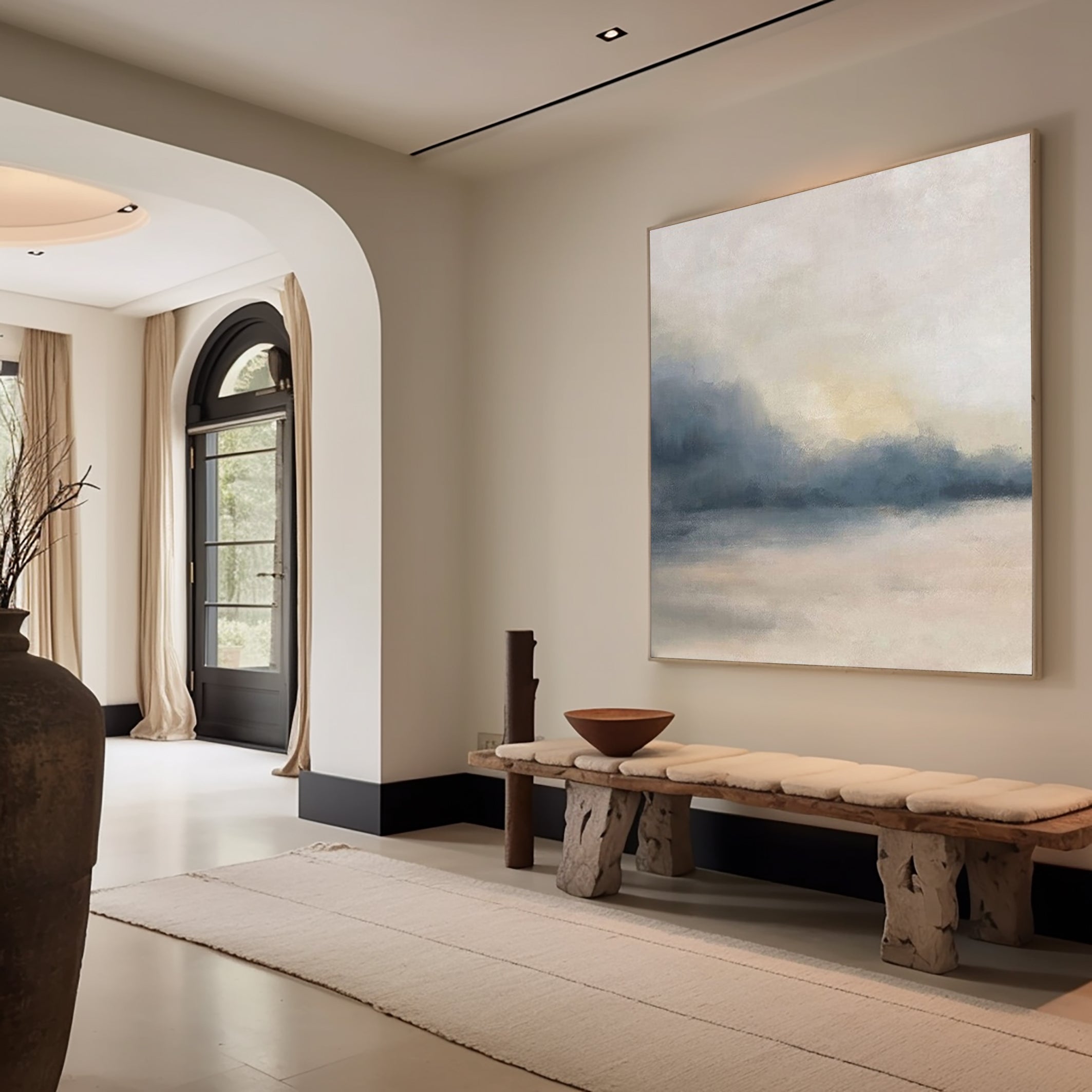 Ethereal Shores: Abstract Landscape Art, Soft Muted Palette #BGA 218