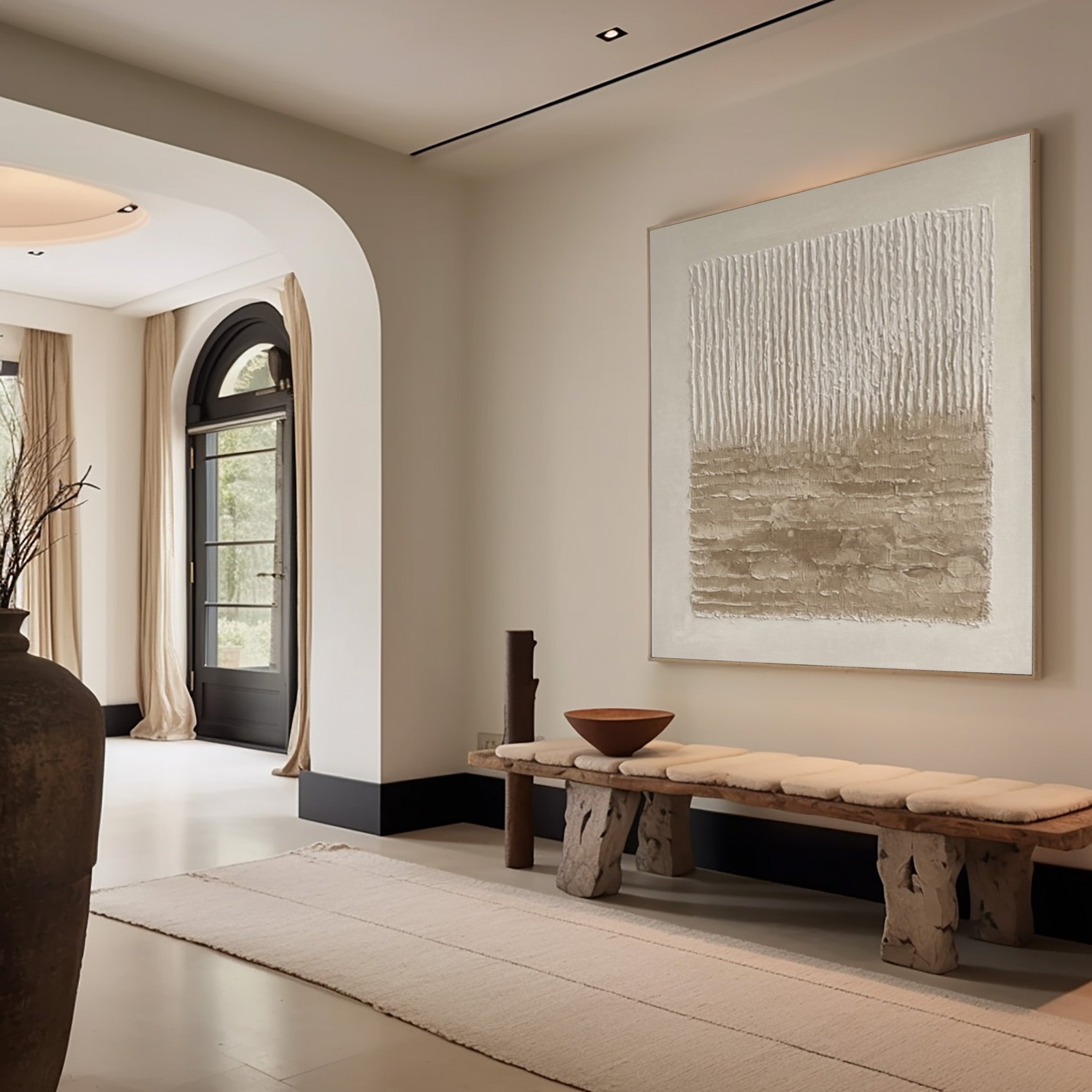 Minimalist Neutral Art with Texture and Subtly Layered Ground #BGA 278