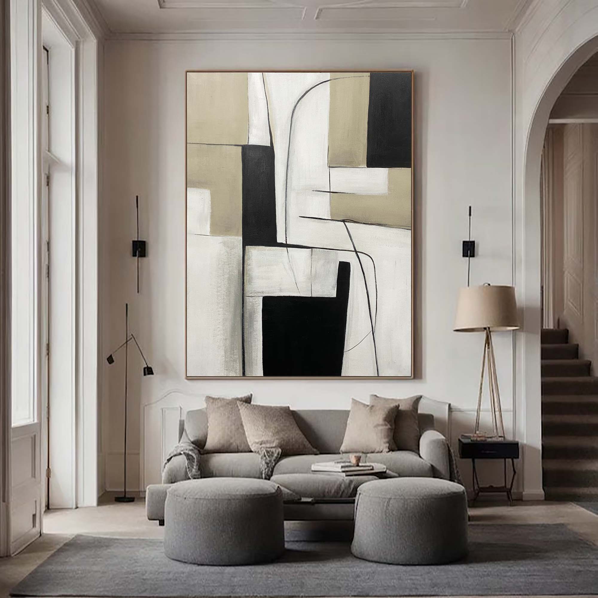 Black & White Abstract Painting #BWA 010