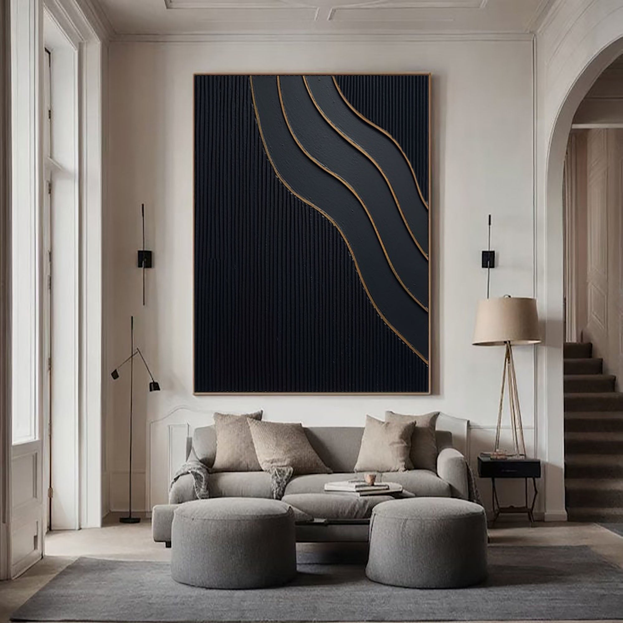 Black Minimalist Painting #BM 066