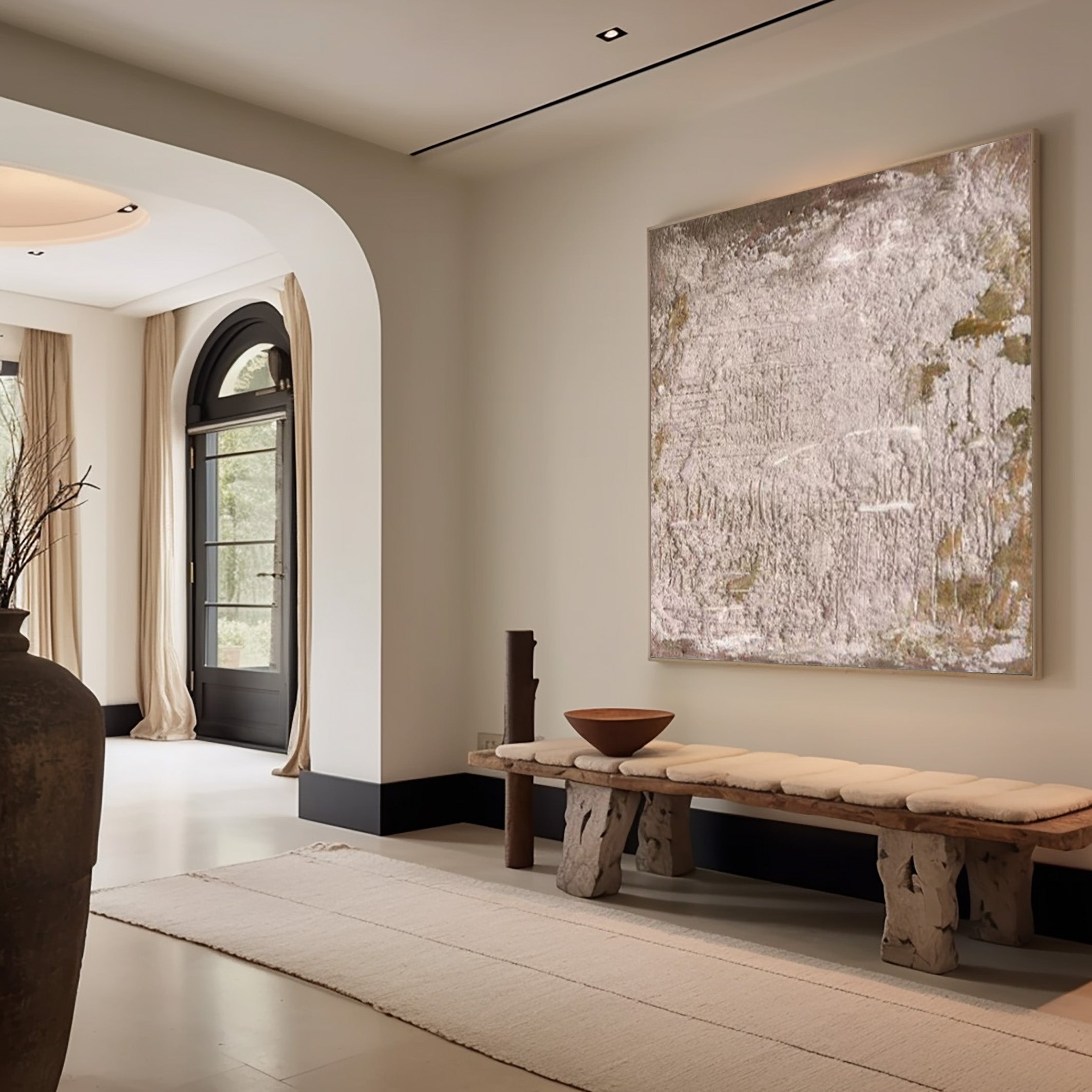 Gilded Texture: Contemporary Abstract Art, Metallic Hints #BGA 237