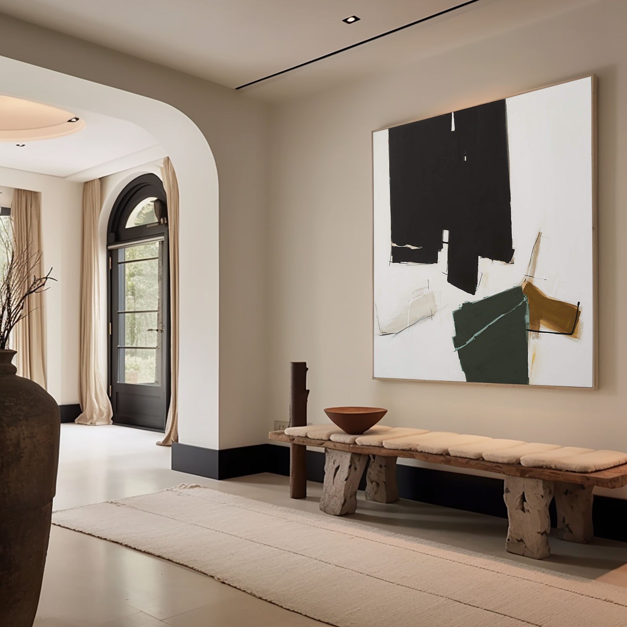 Black and Color Abstraction, Framed Contemporary Wall Art #BGA 125