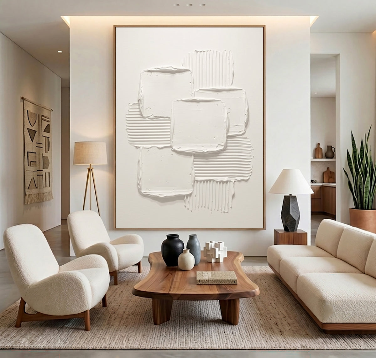 The Geometry Of Silence Large Abstract Wall Art Textured Relief Contemporary Painting Modern Luxury Interior Decor