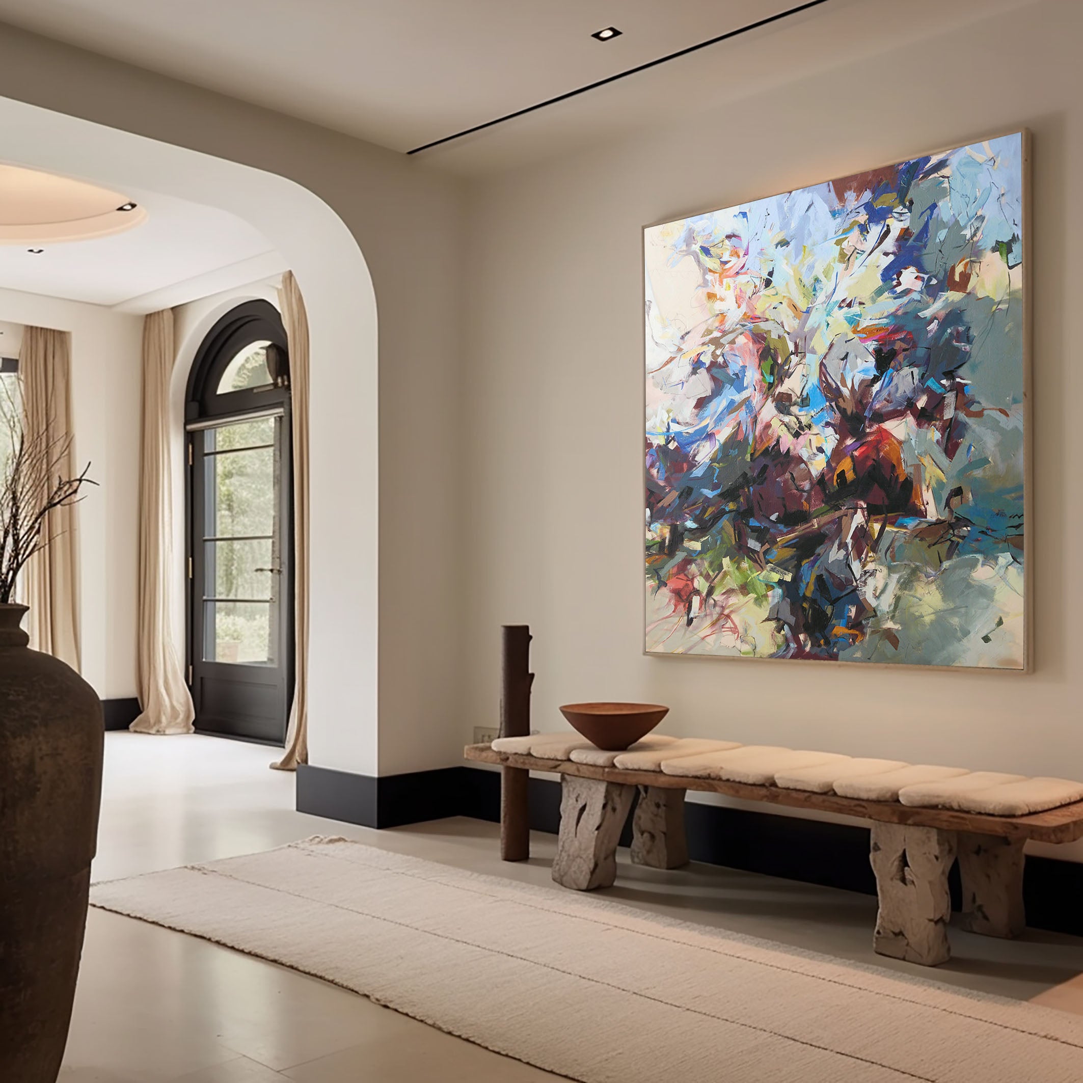 Colorful Brushstroke Abstract Wall Art in Swirling Forms #BGA 127