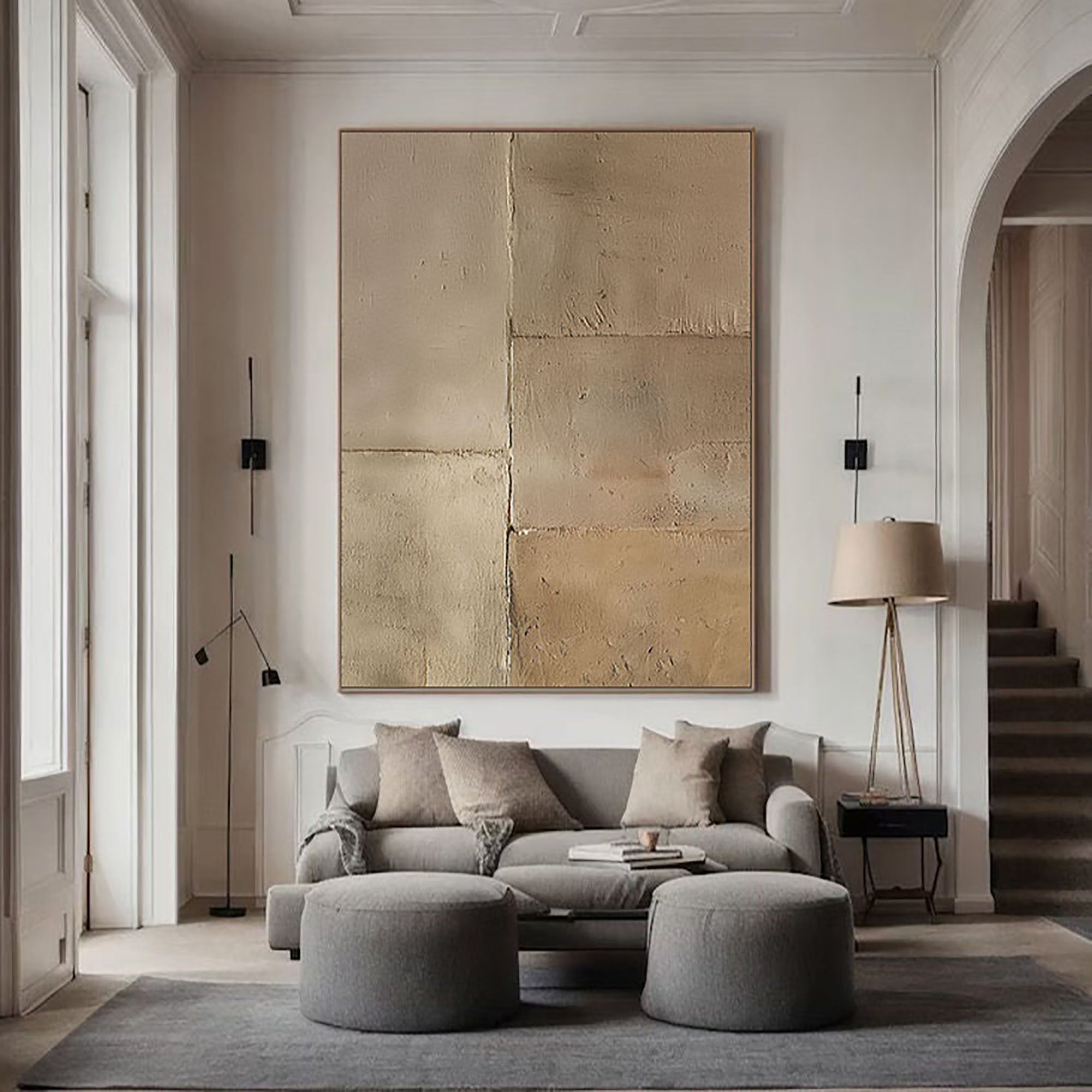 Beige & Brown Abstract Painting #BBA 063