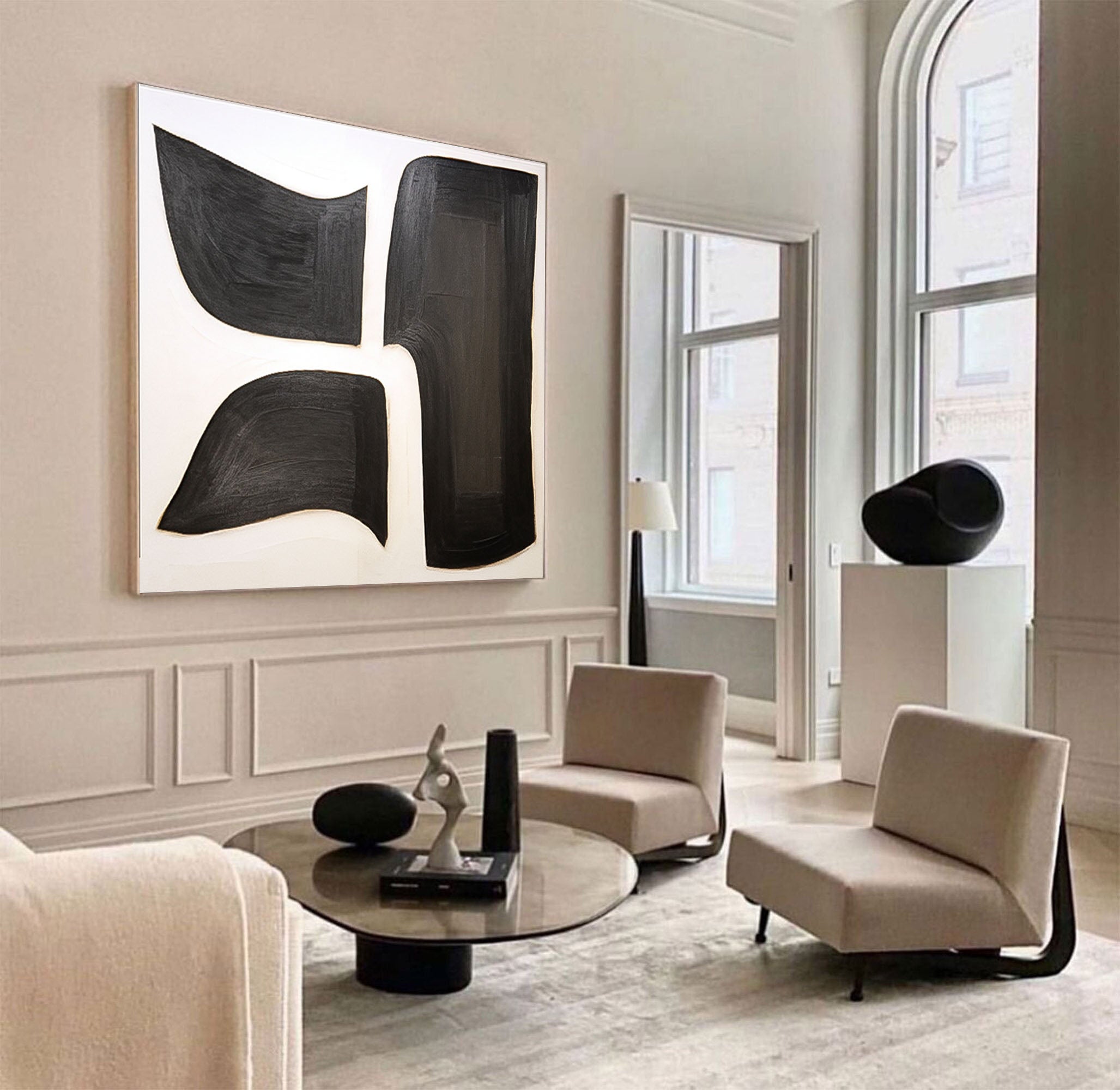 Black & White Abstract Painting #BWA 011