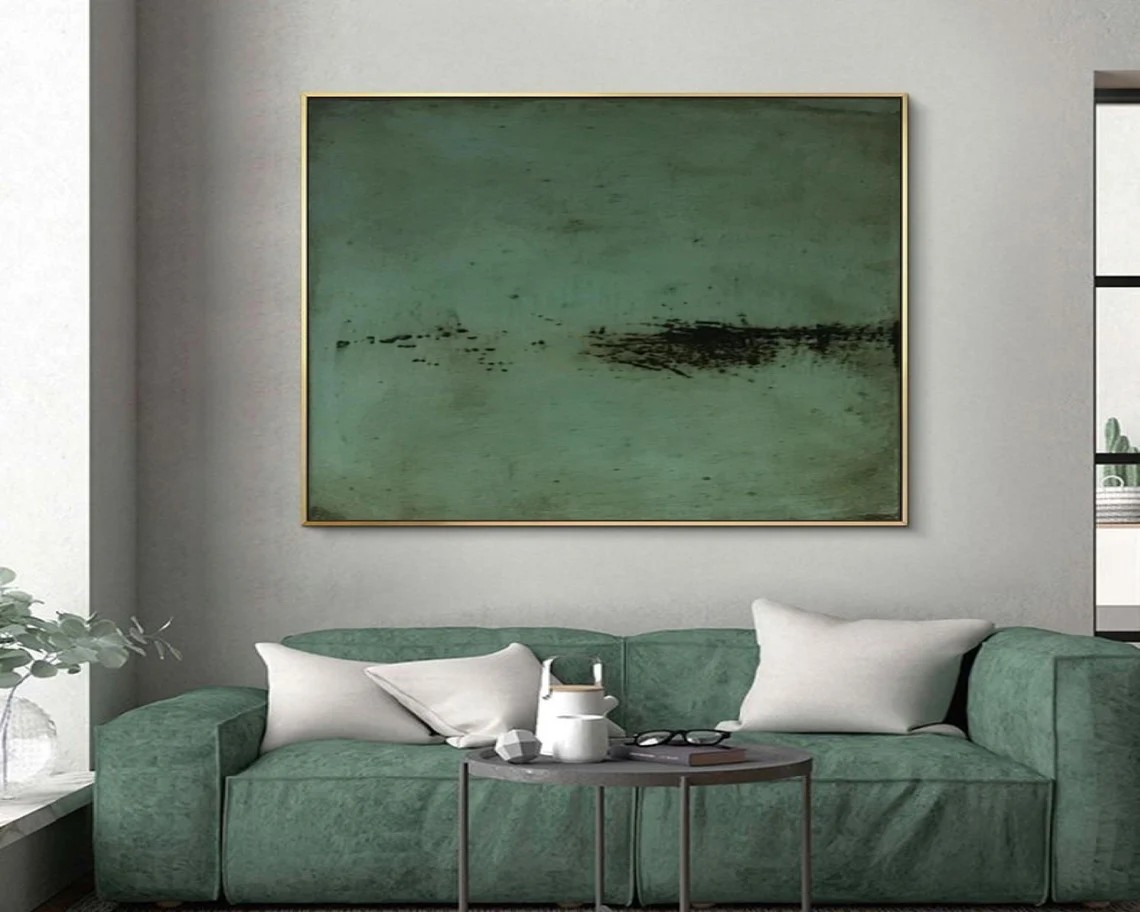 Modern Green Landscape Serene Abstract, Unique Wall Decor #BGA 151