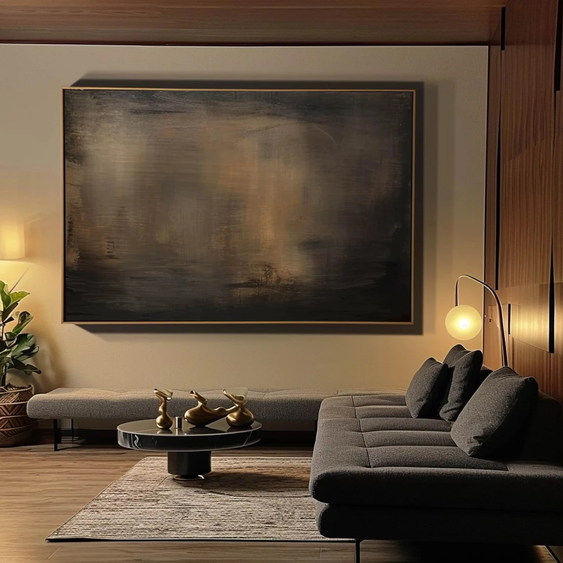 Moody Abstract Landscape Wall Art, Textured Minimalist Decor #BGA 132