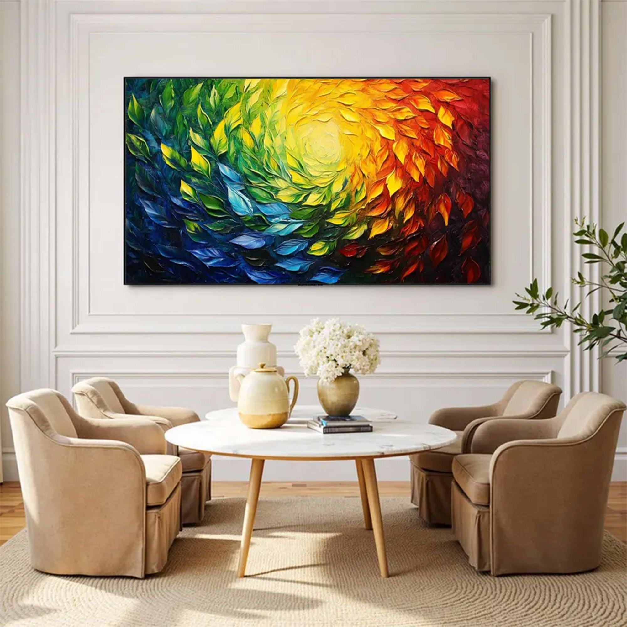Large Abstract Dimensional Leaf Wall Art | MuroArt #WGA 041