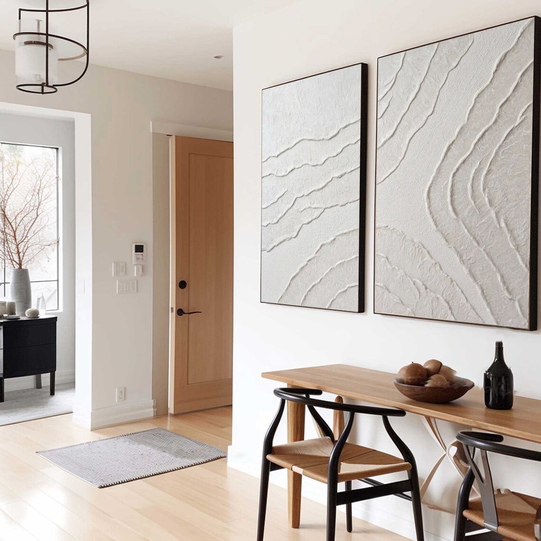 White Minimalist Painting Set Of 2 #WMS 007