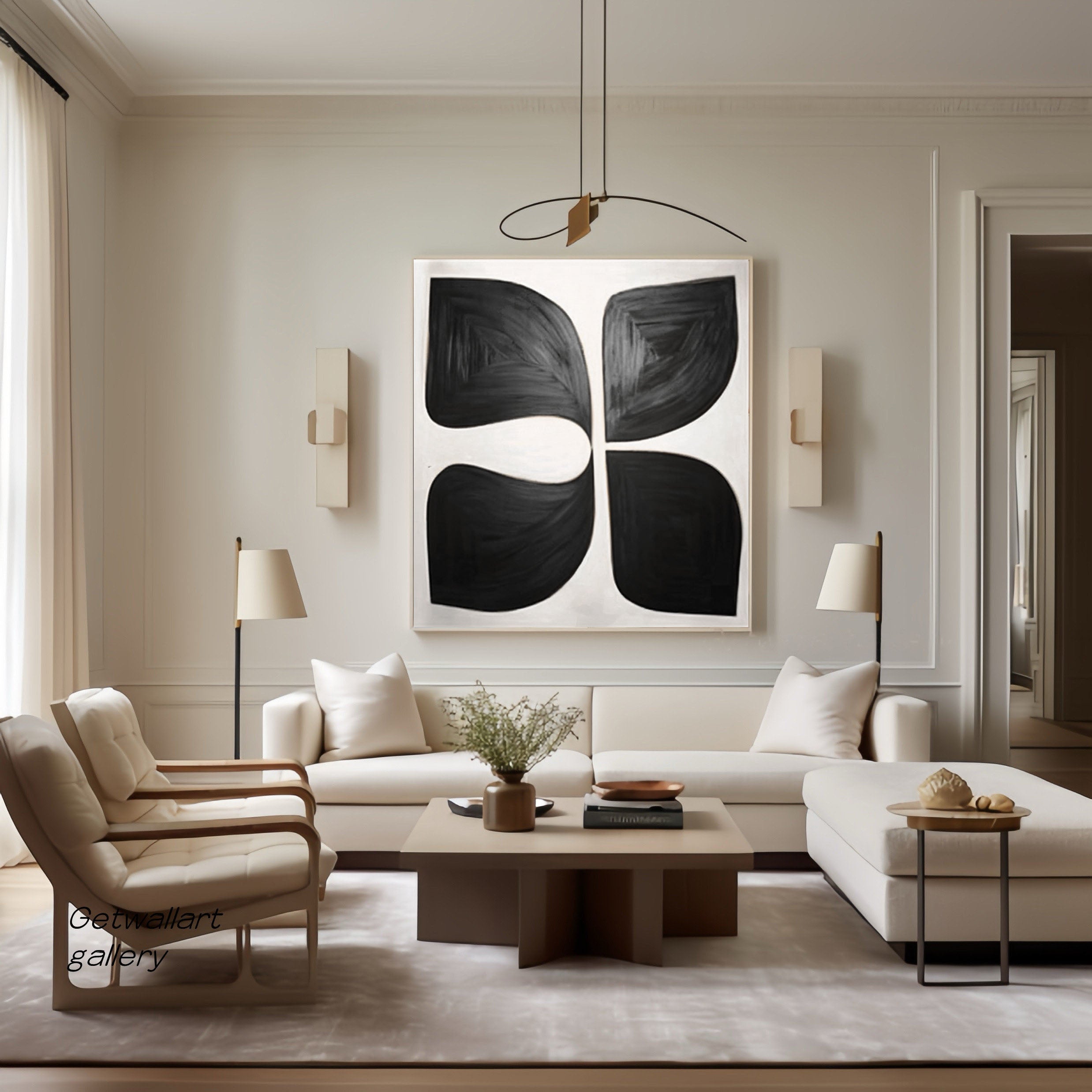 Black & White Abstract Painting #BWA 013