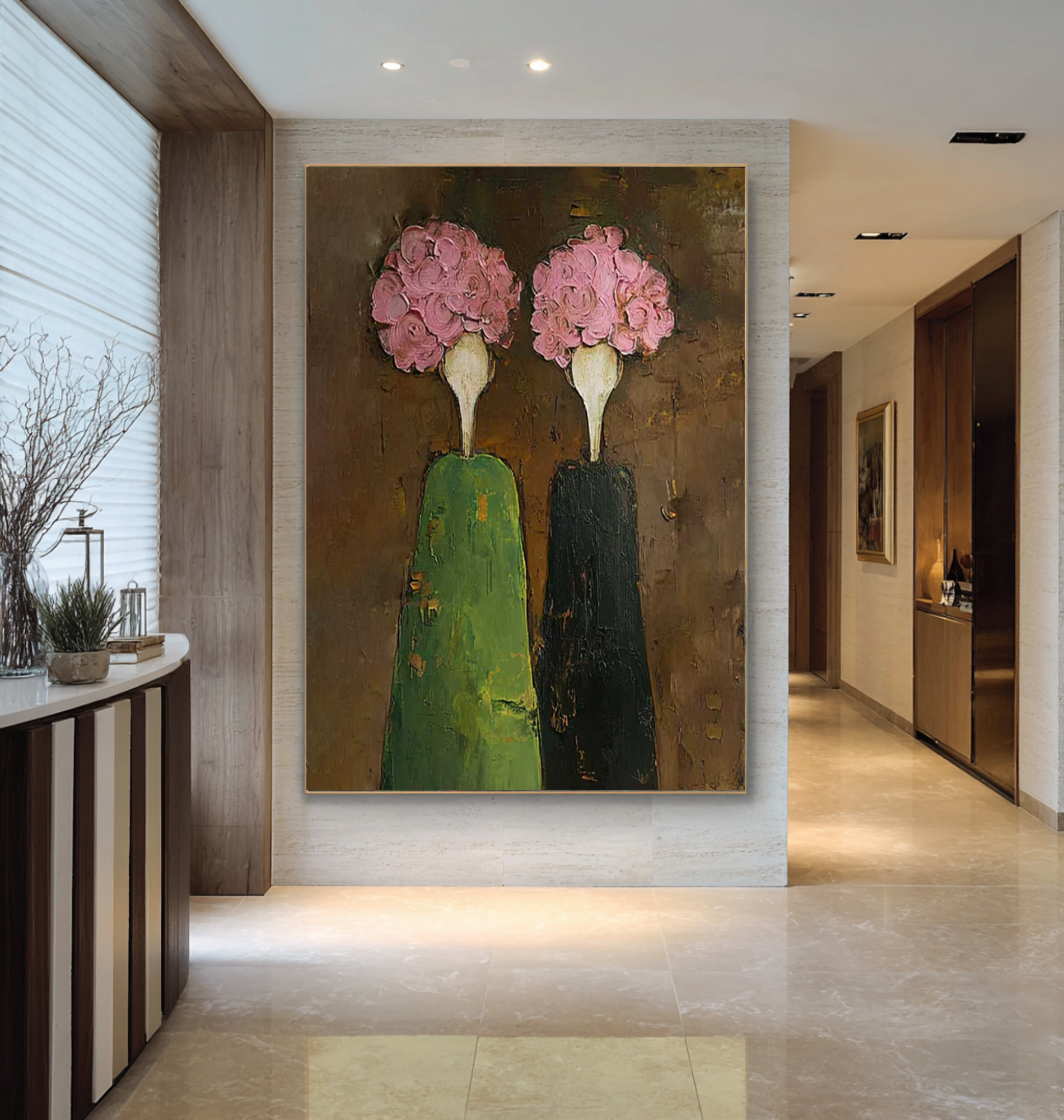 Large Contemporary Figurative Oil Painting on Canvas – Statement Wall Art for Entryway #WAC 043