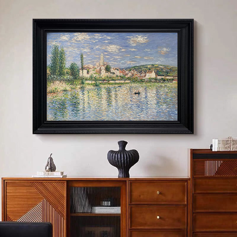 Monet's Vétheuil View: Seine Landscape, Impressionist Art #BGA 192