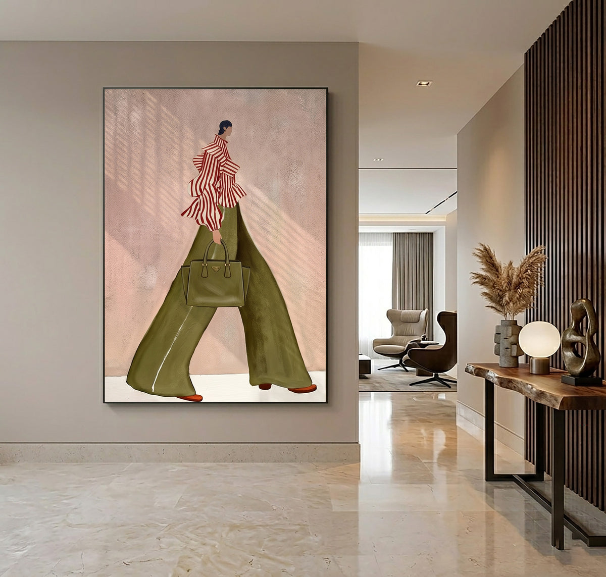 Modern Fashion Woman Painting Stylish Figurative Wall Art