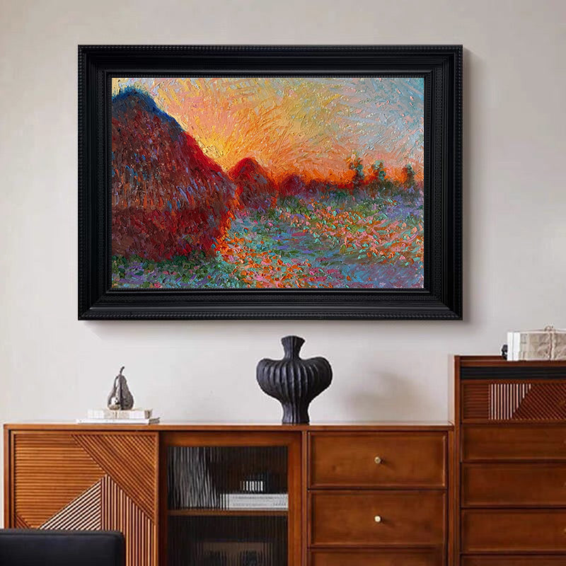 Monet Inspired Landscape, Sunset Palette Art #BGA 185