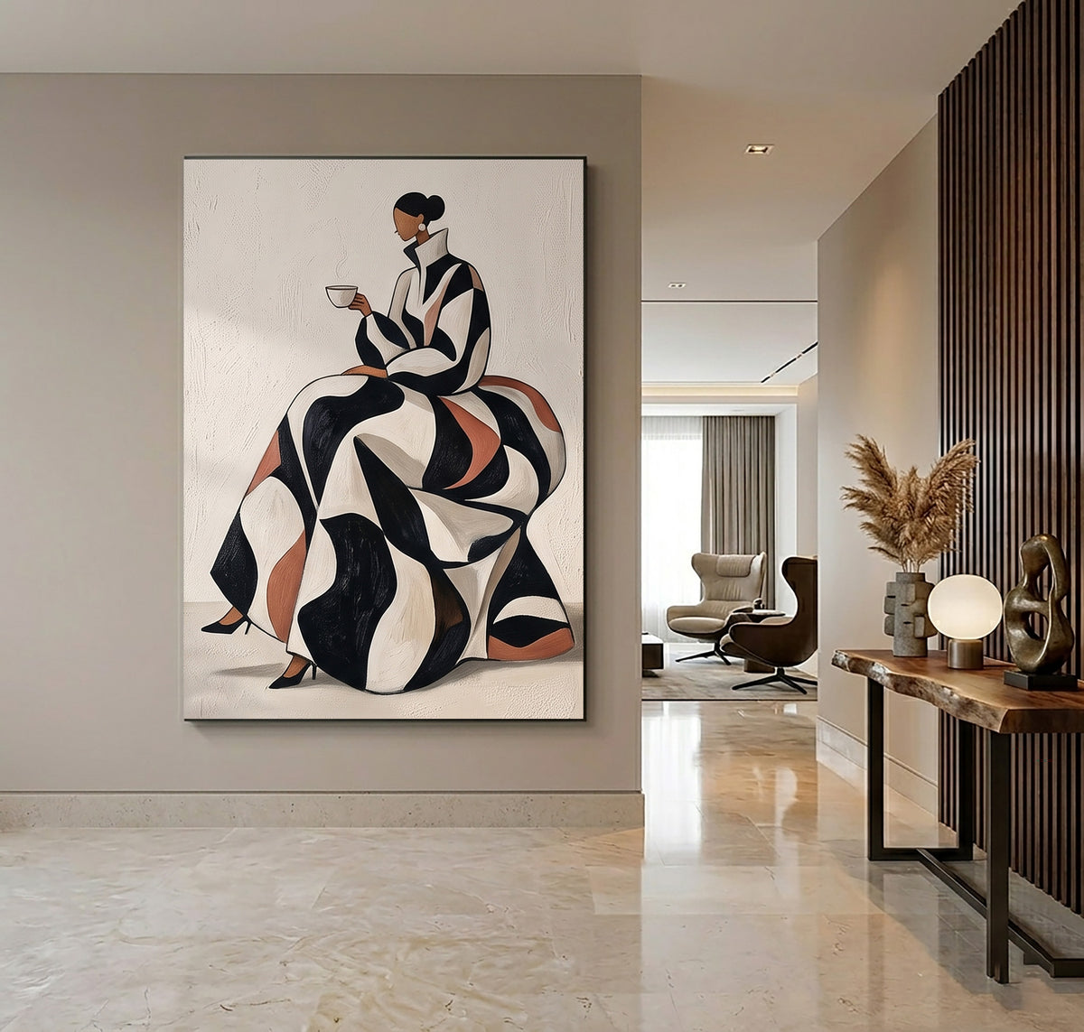 Fashion Inspired Woman Art Modern Portrait Wall Decor