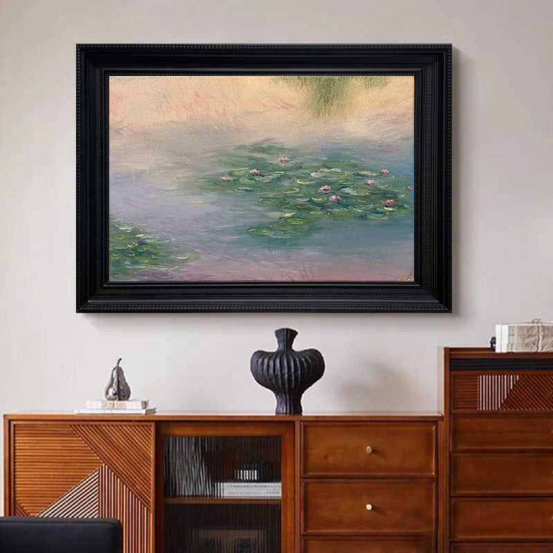 Monet Inspired Lilies, Impressionist Water Art #BGA 184