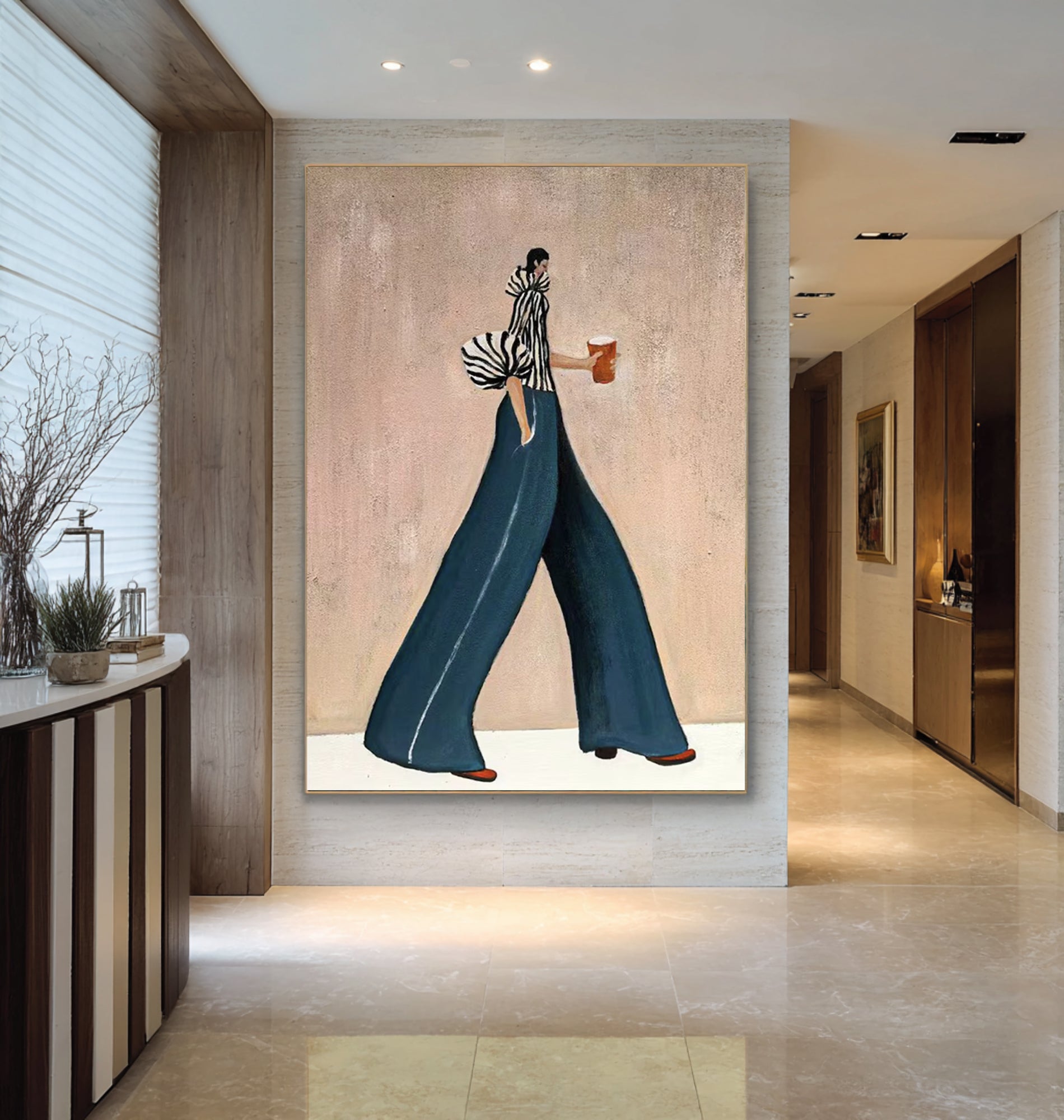 Large Fashion Figure Painting Modern Minimalist Woman Wall Art