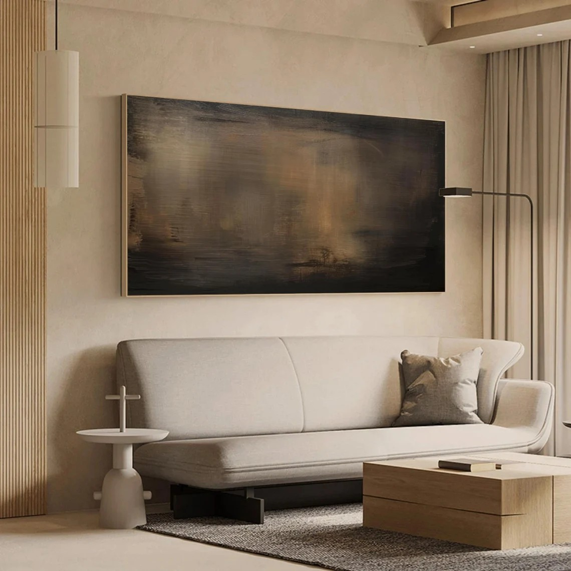 Moody Abstract Landscape Wall Art, Textured Minimalist Decor #BGA 132