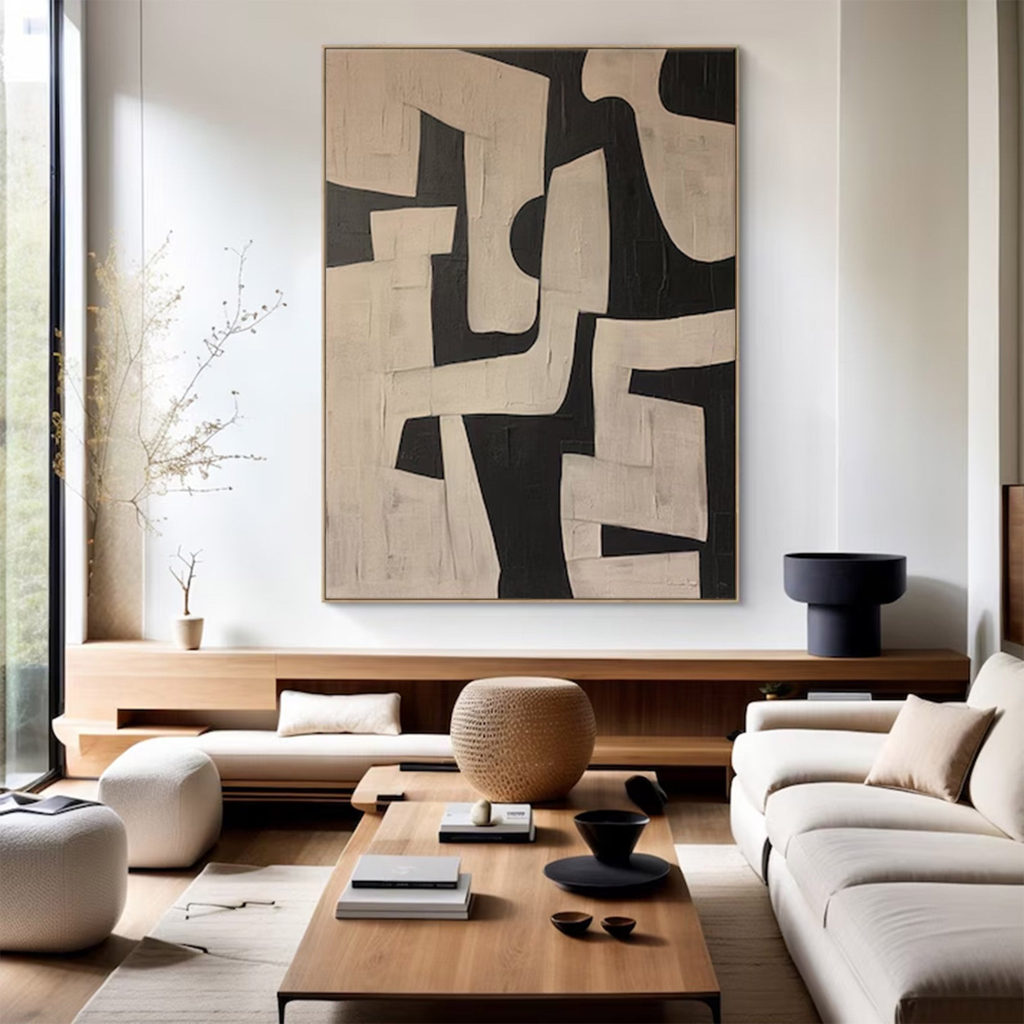 Black White Abstract Textured Art | MuroArt #WG 102