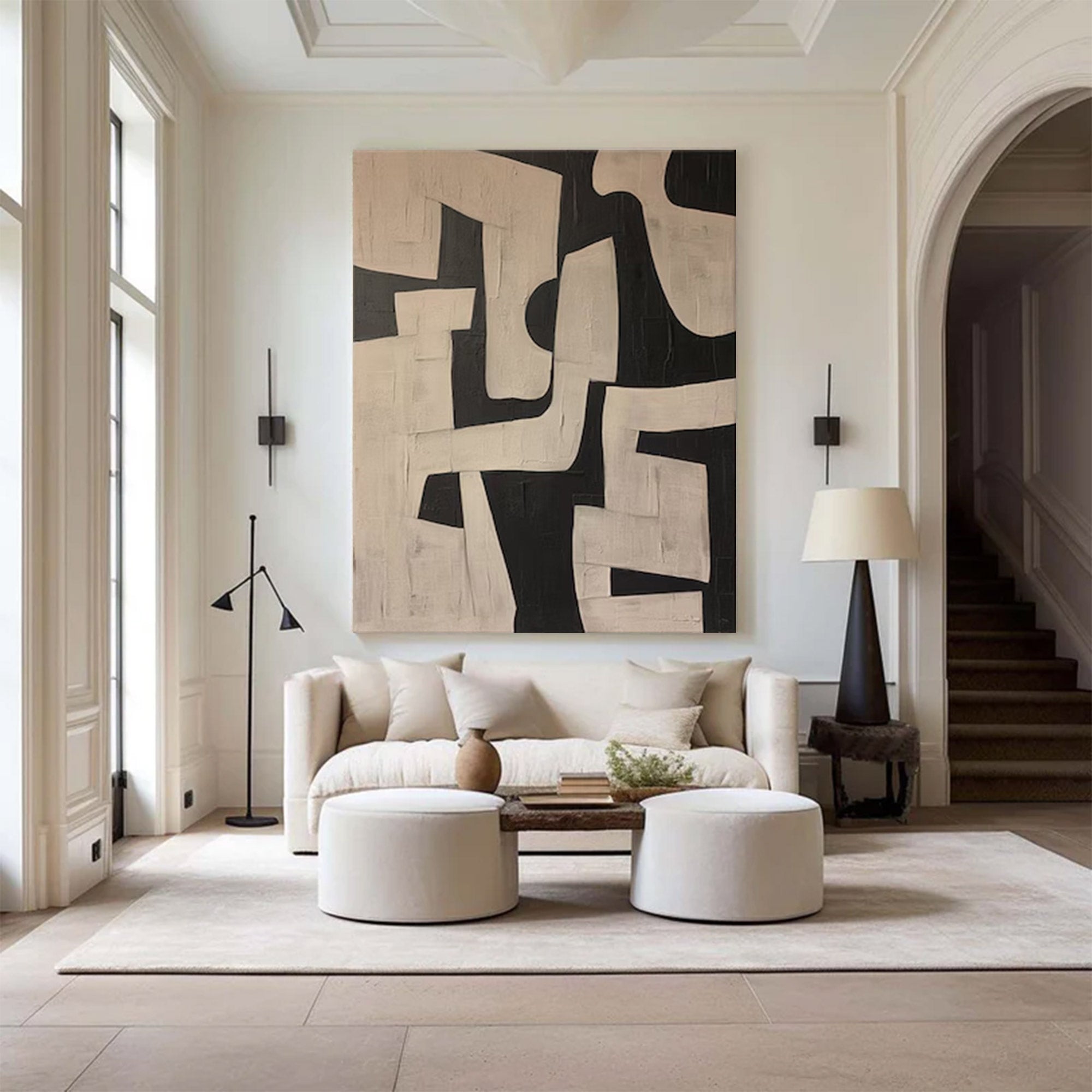 Black White Abstract Textured Art | MuroArt #WG 102