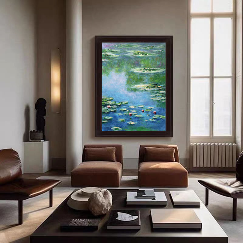 Monet Tribute Lilies, Impressionist Pond Scene #BGA 182