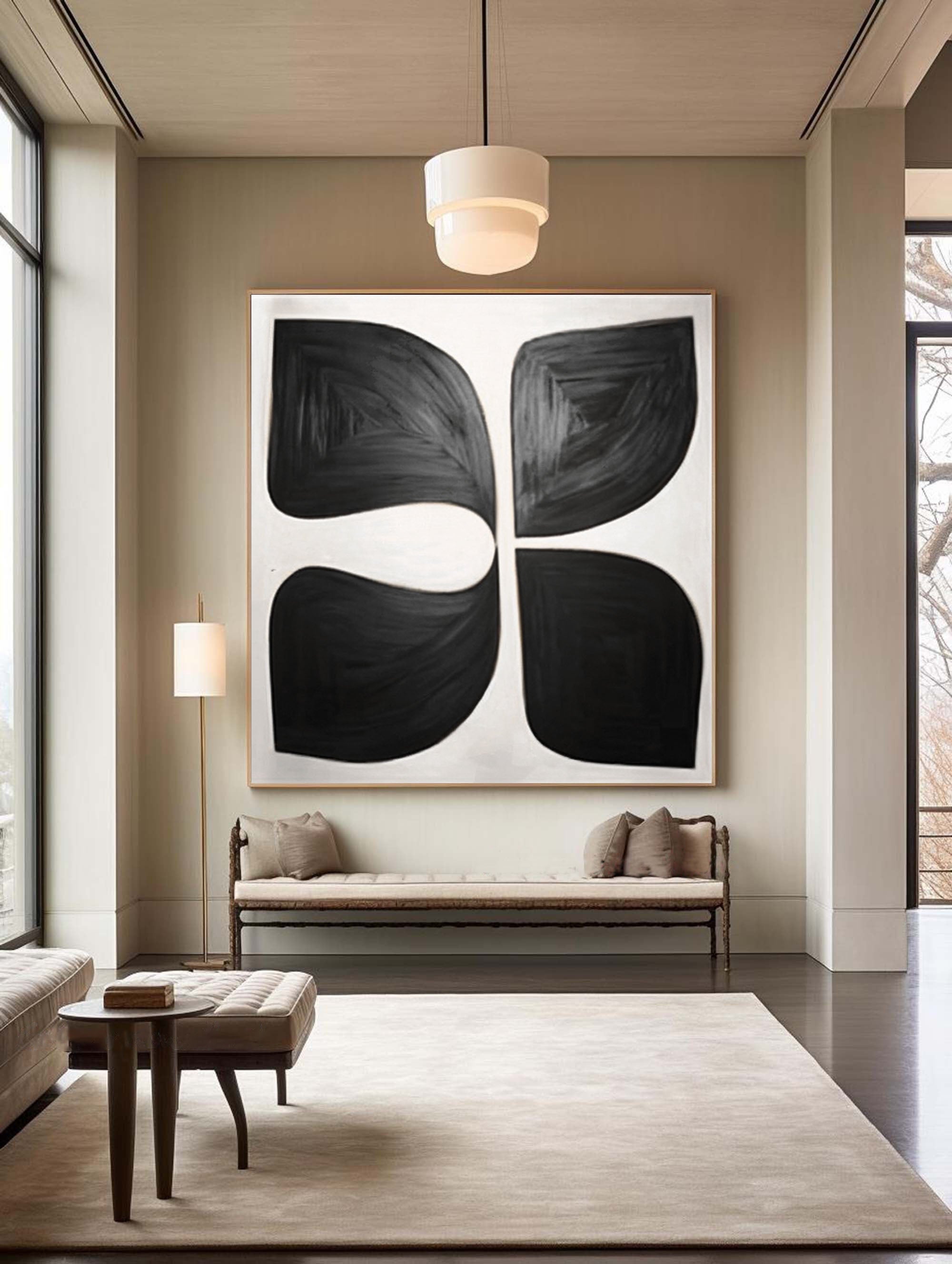 Black & White Abstract Painting #BWA 013