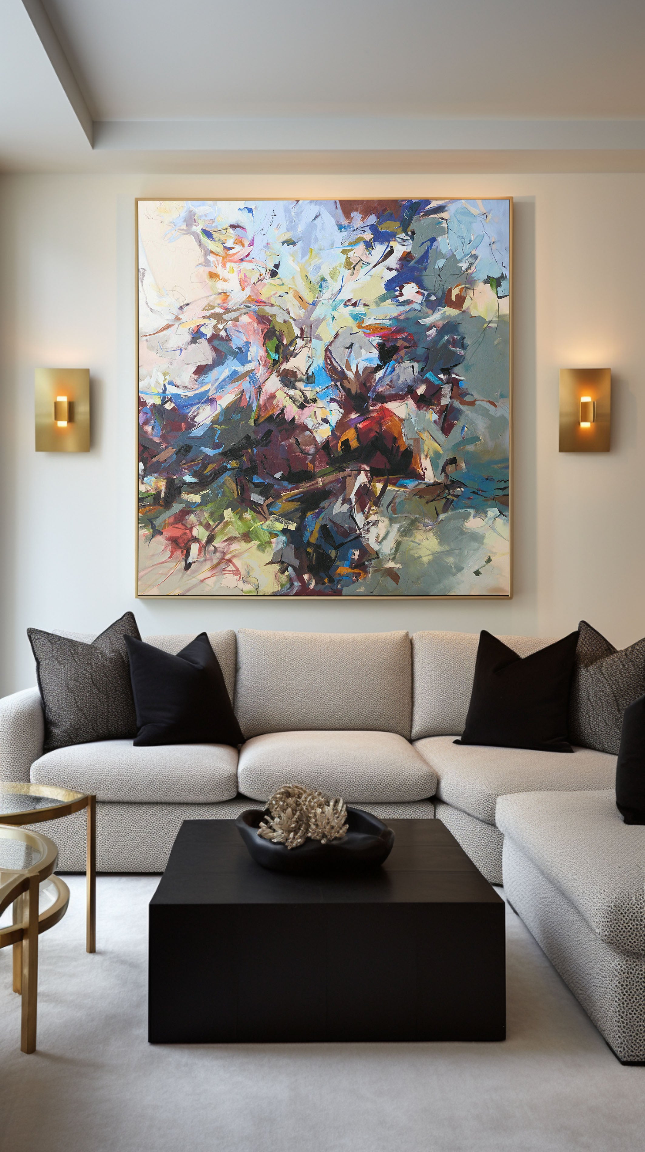 Colorful Brushstroke Abstract Wall Art in Swirling Forms #BGA 127