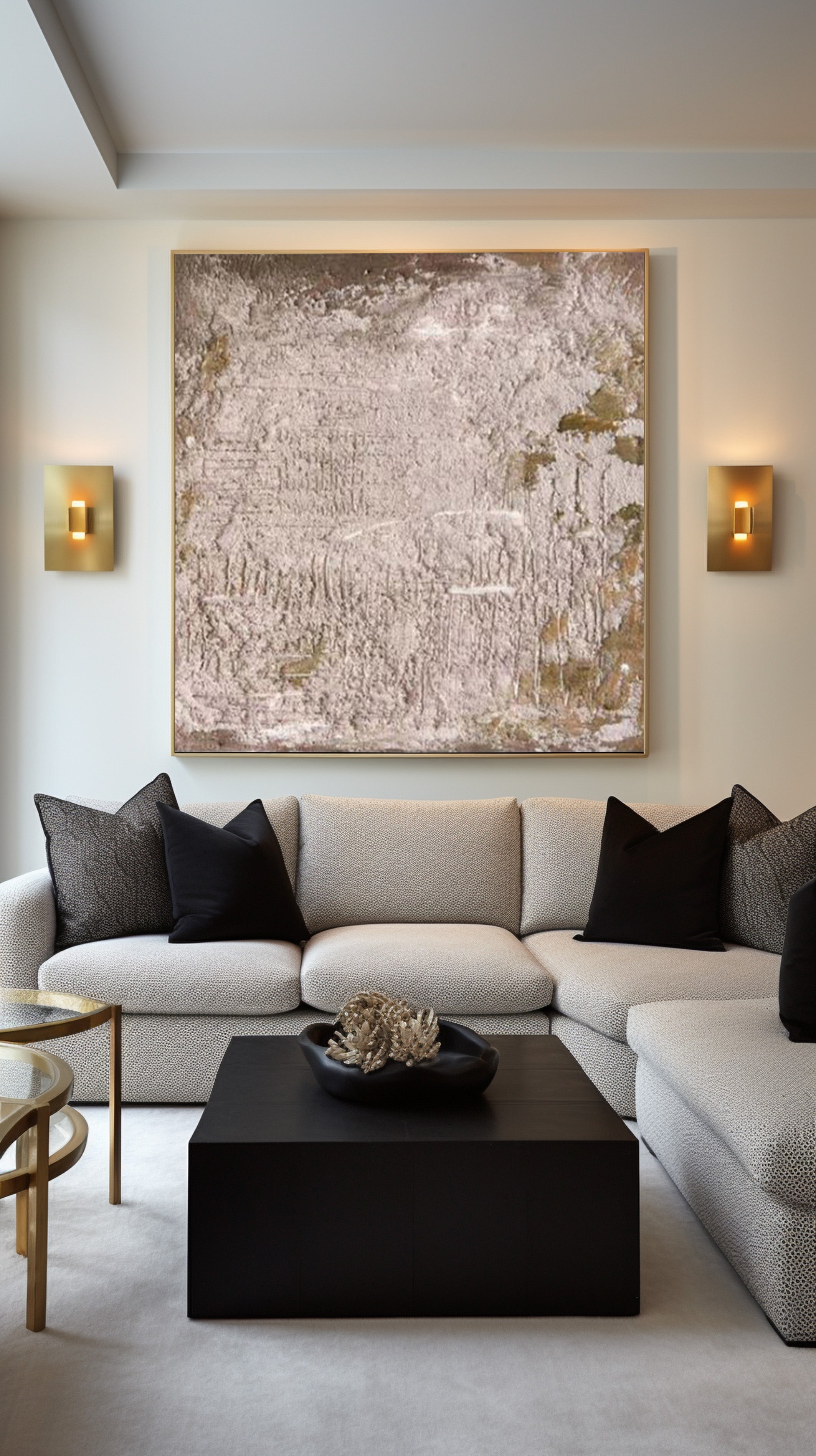 Gilded Texture: Contemporary Abstract Art, Metallic Hints #BGA 237