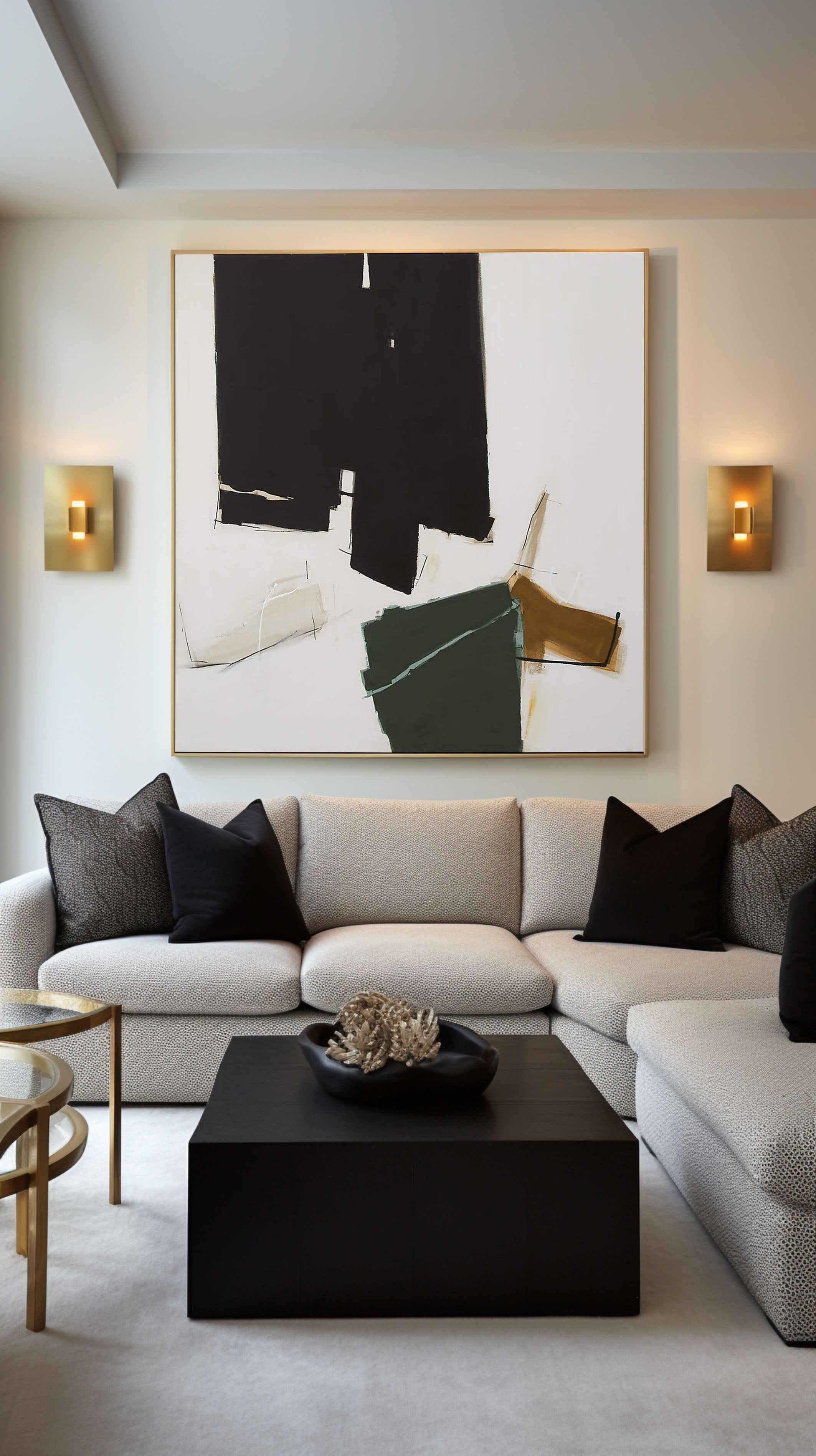 Black and Color Abstraction, Framed Contemporary Wall Art #BGA 125