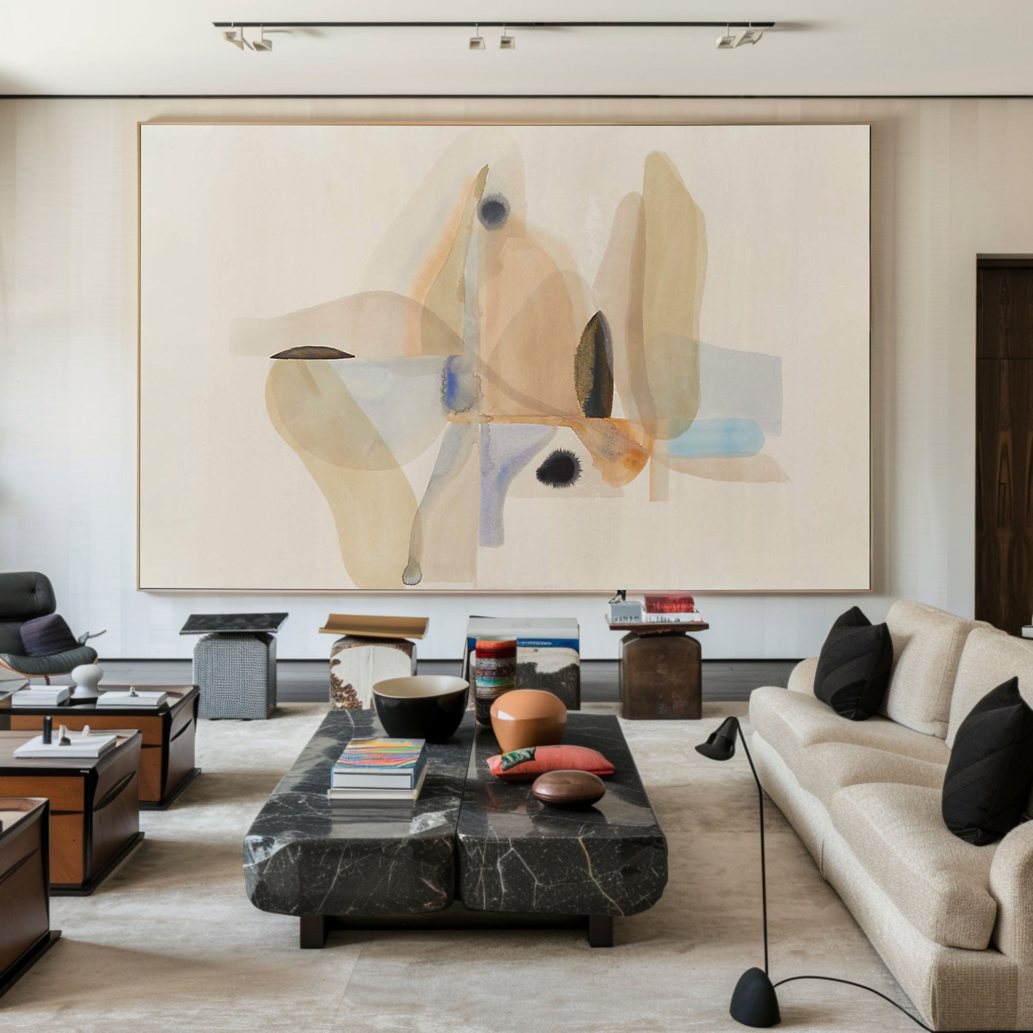 Large Organic Abstraction With Blended Color, Minimalist Art #BGA 117