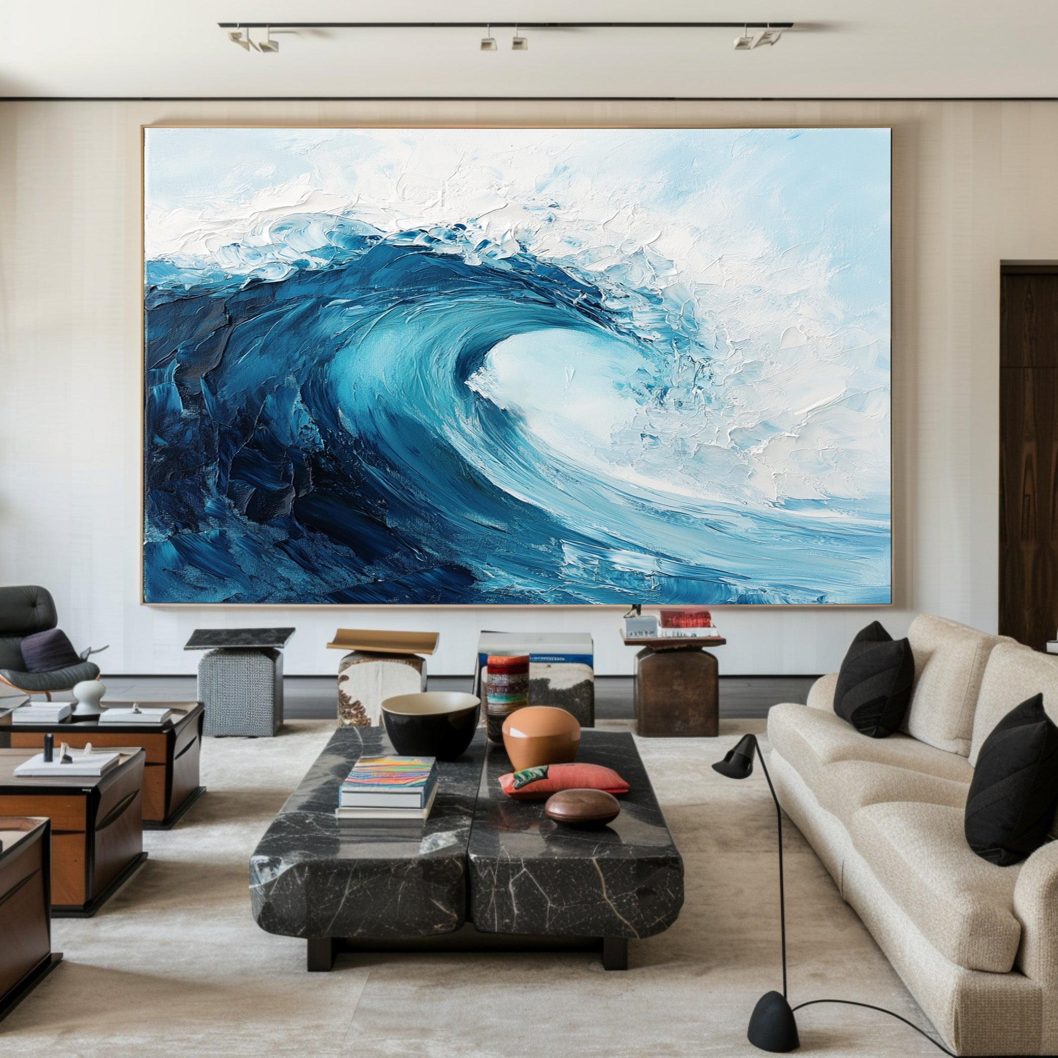 Sculpted Swell: Bold Impasto Wave, Richly Textured Ocean Art #BGA 230