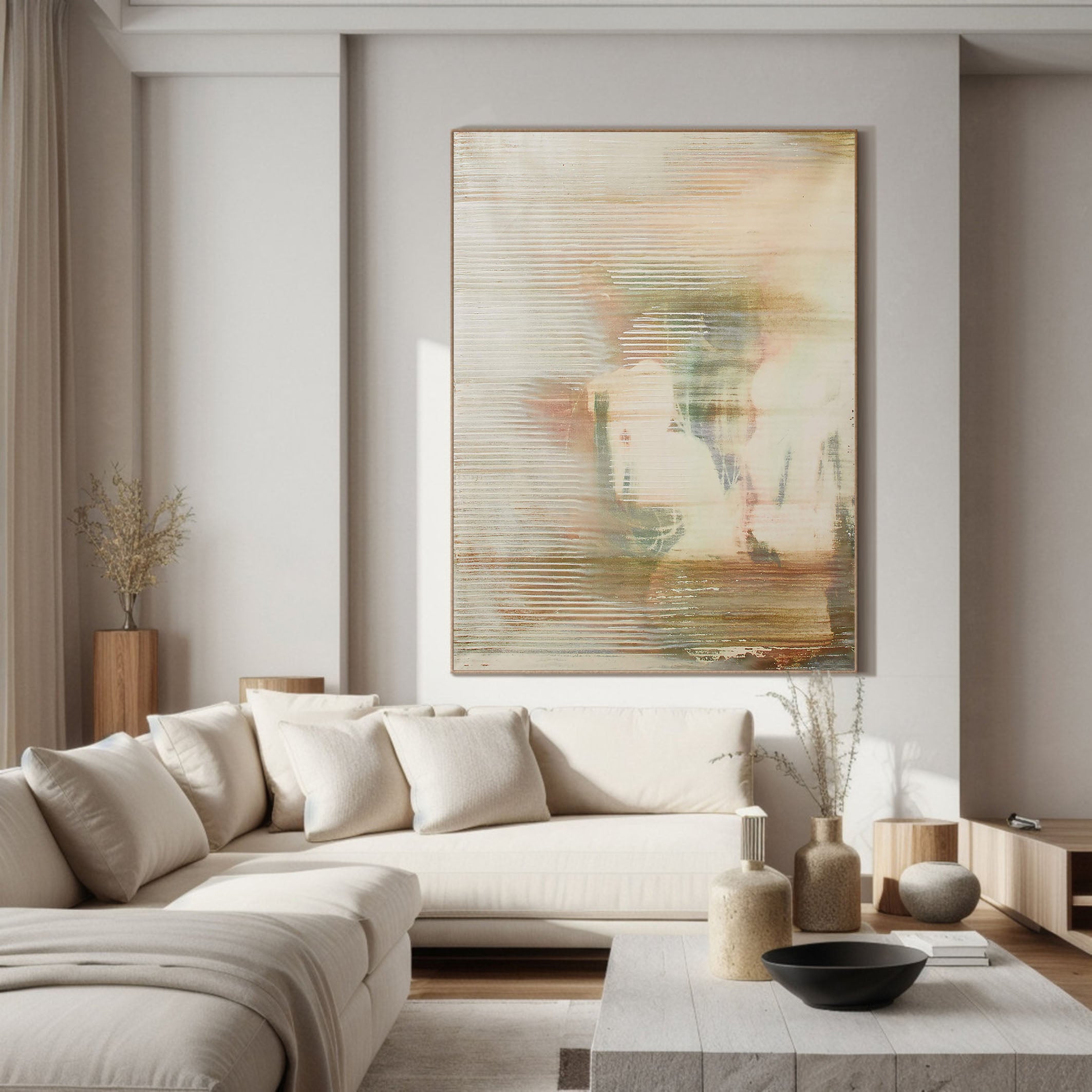 Serene Abstract Painting With Soft Colors, Contemporary Art #BGA 092