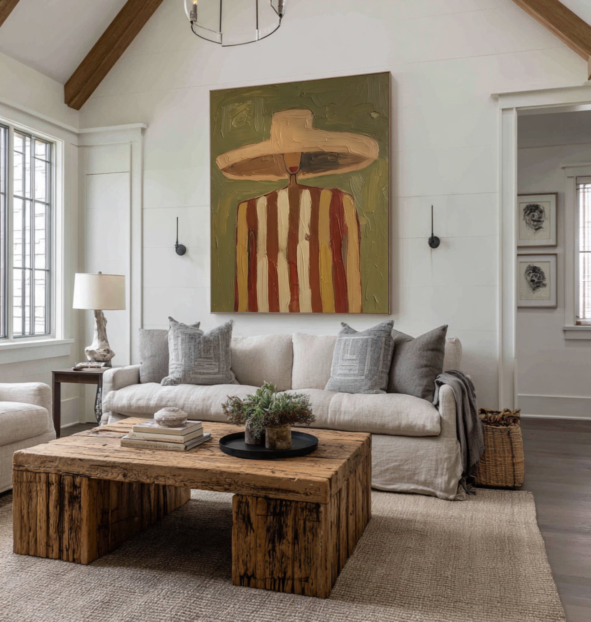 Large Modern Figurative Painting Fashion Inspired Wall Decor