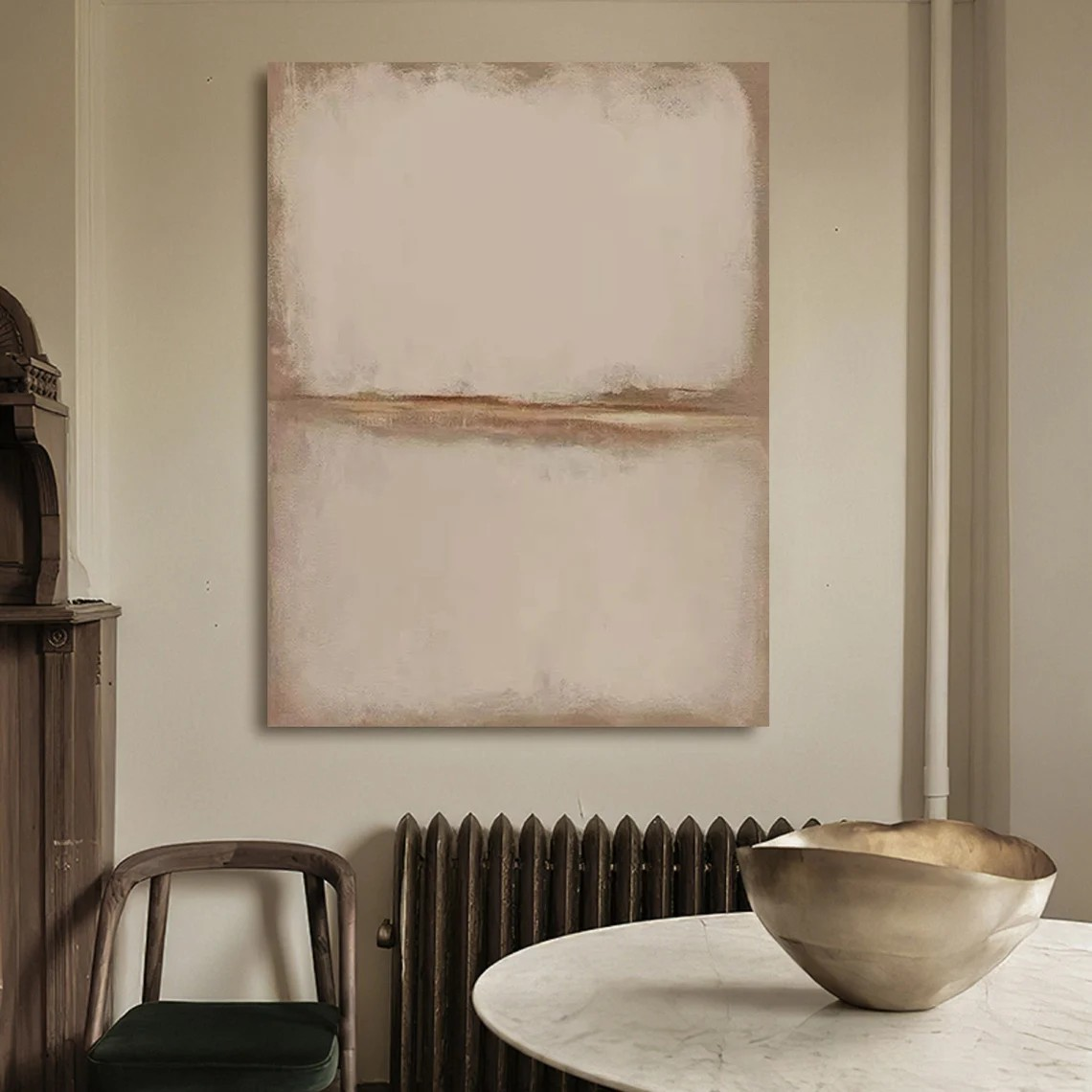 Beige and Brown Landscape Abstract Art, Modern Wall Decor #BGA 139