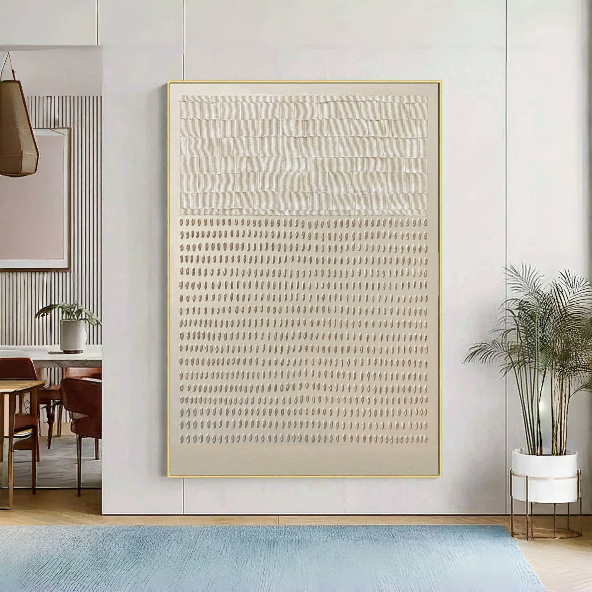 Minimalist Textured Canvas Home Decor Large Vertical #WG 045