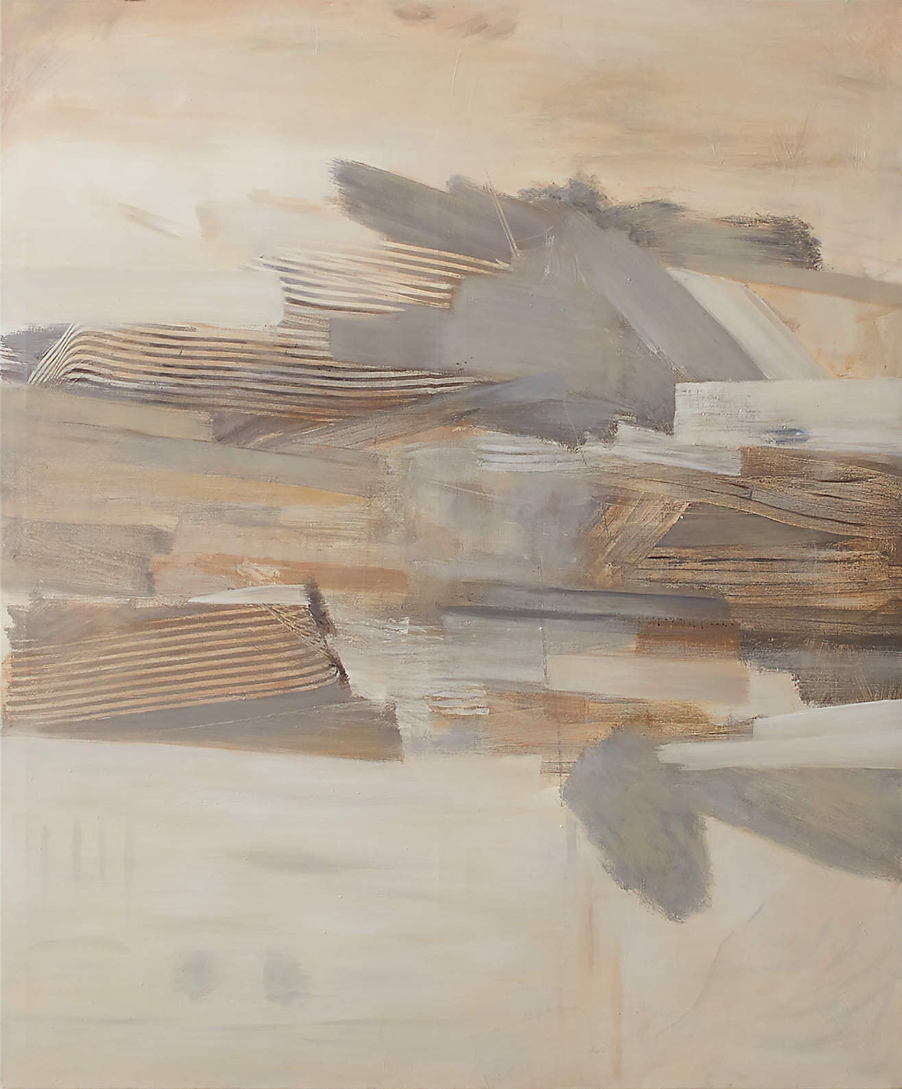 Earth Tones Textured Geometric Landscape, Modern Wall Art #BGA 100