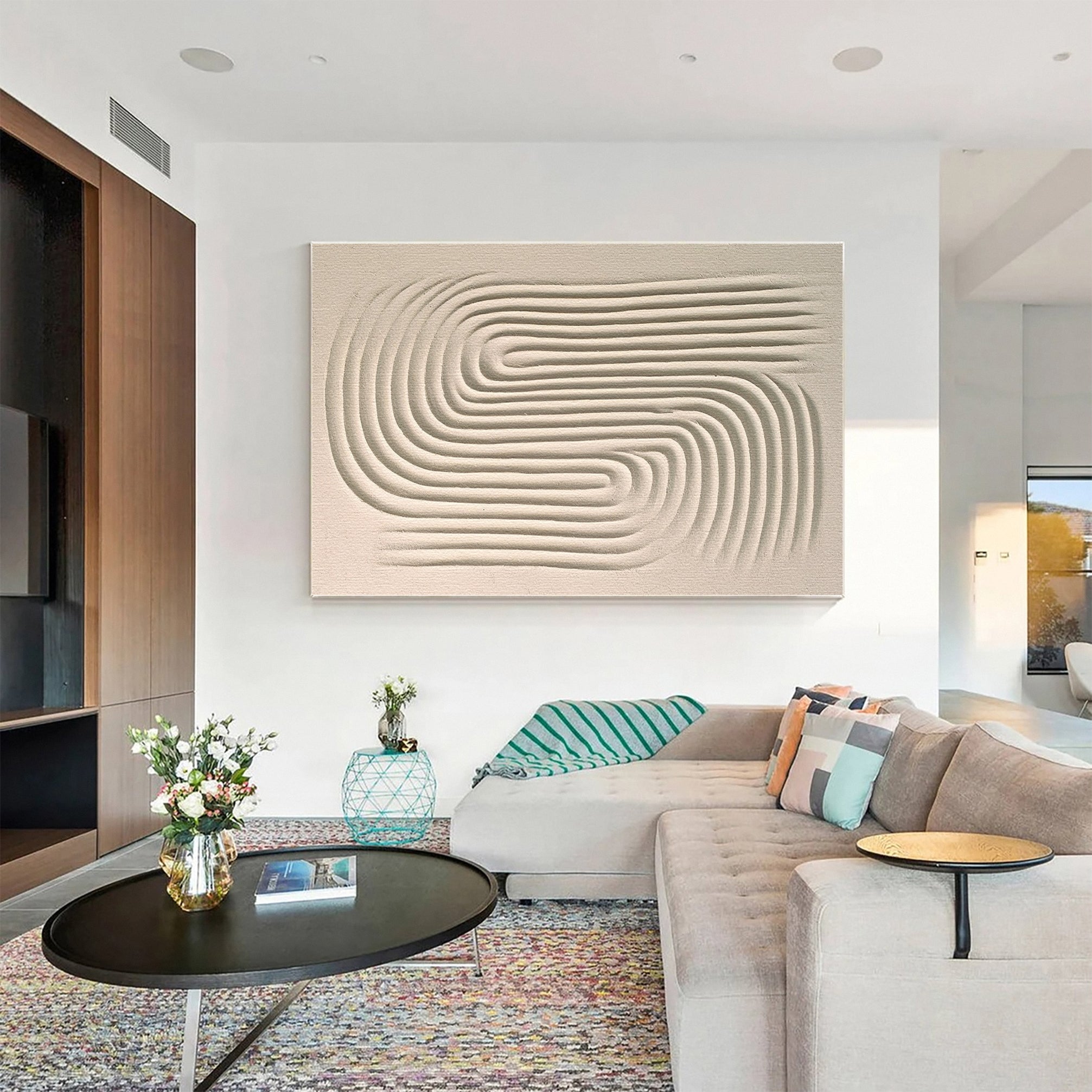 Minimalist Textured Abstract with Concentric Sand Patterns #BGA 310