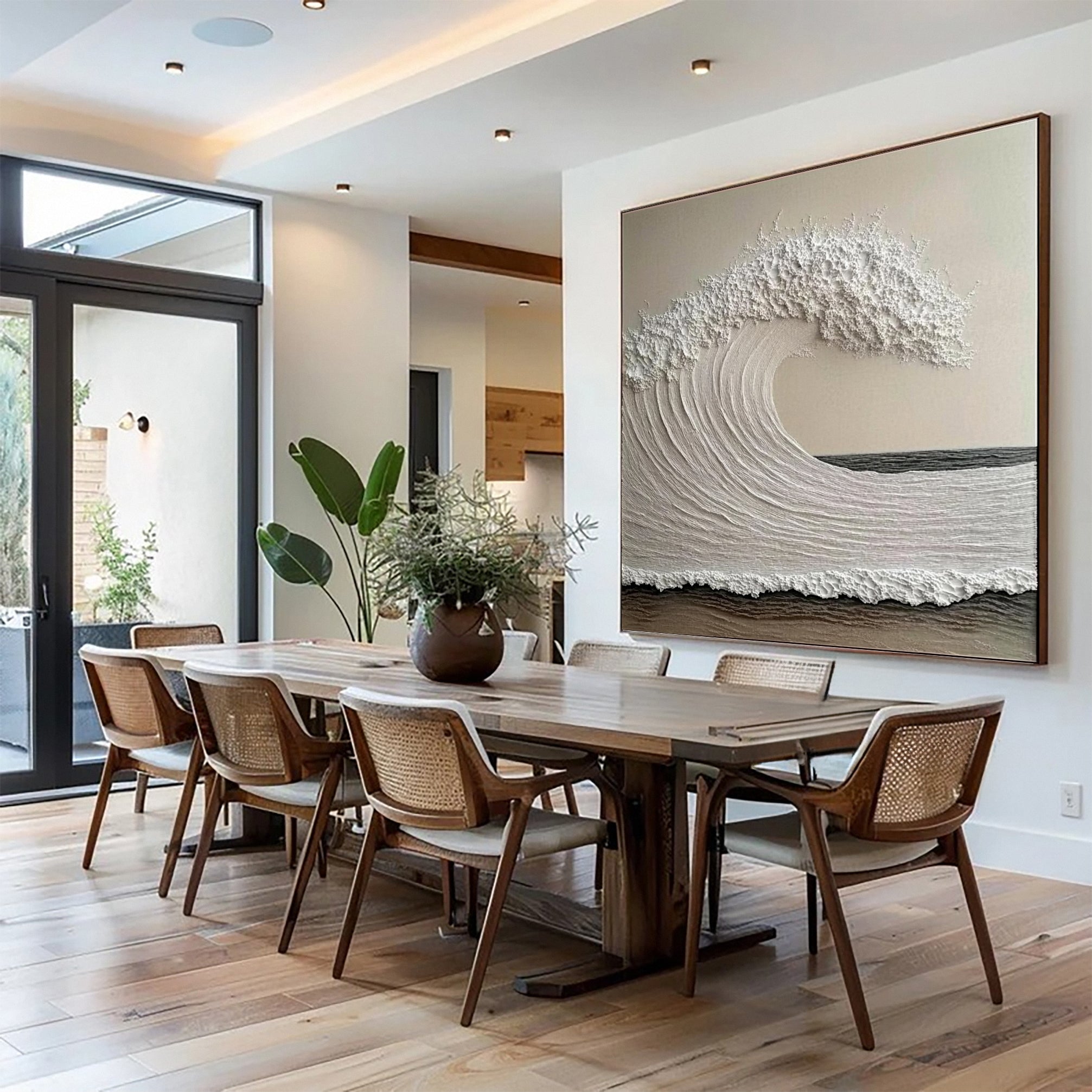 Luxury Ocean Wave Art with 3D Textured Finish for Upscale Homes #OP 035