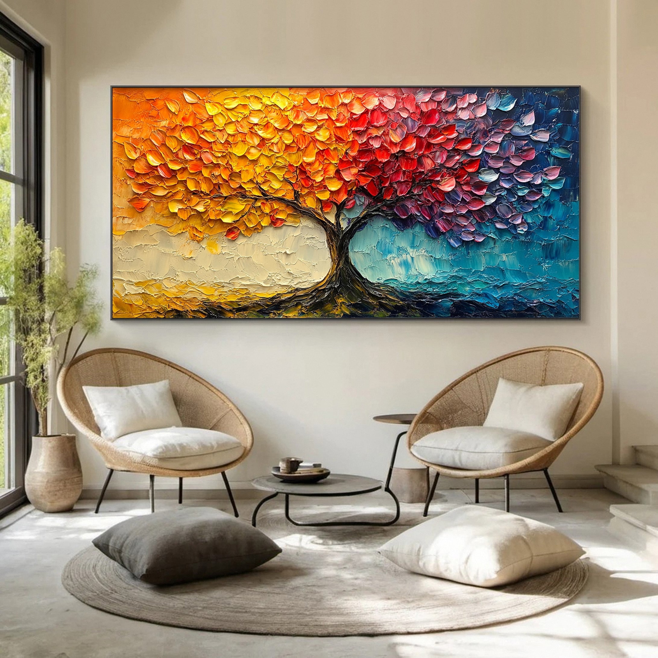 Contemporary Tree Canvas Art Stylish and Colorful Wall Decoration #CAP 044